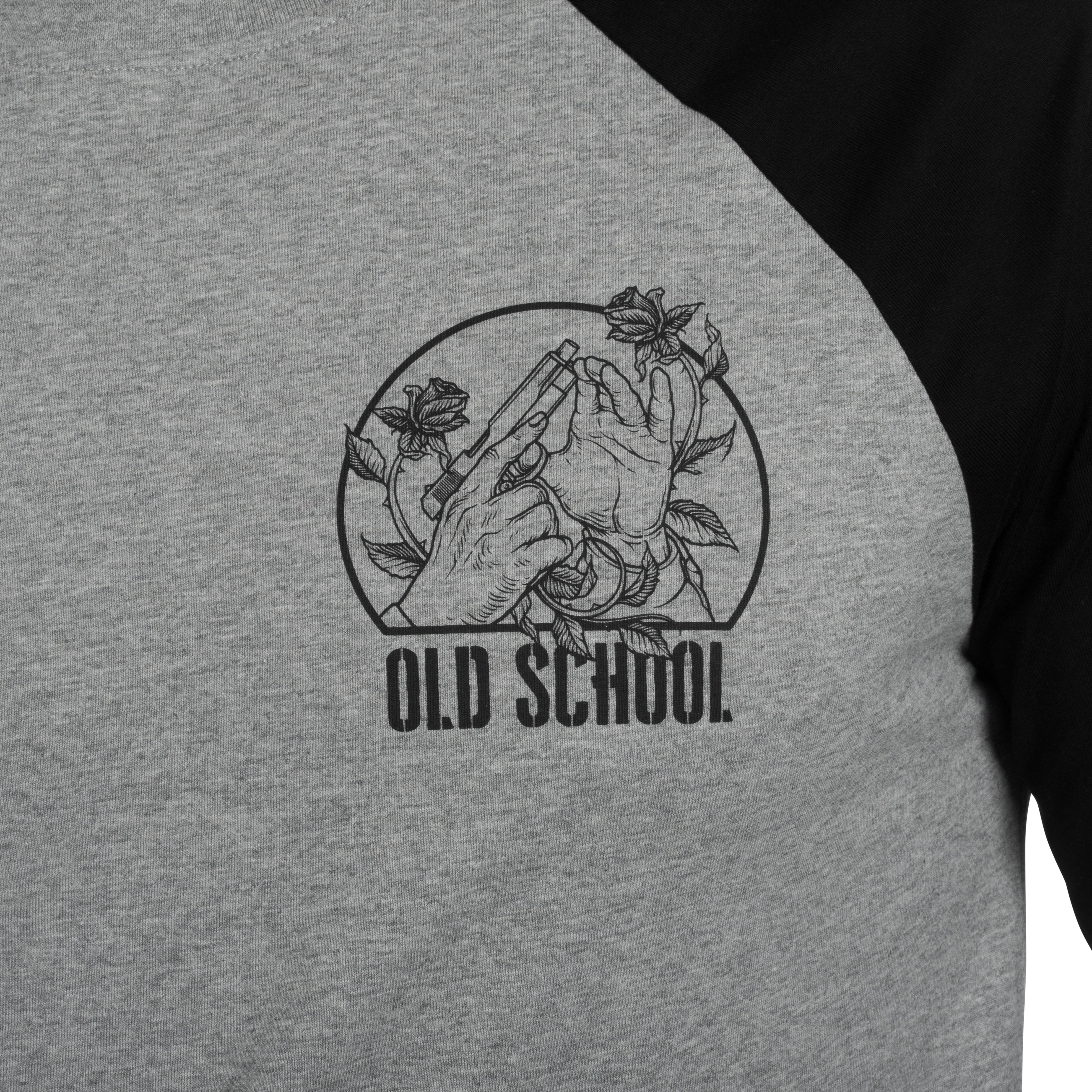 Helikon Old School Long Sleeve T-Shirt - Grey Melange/Black