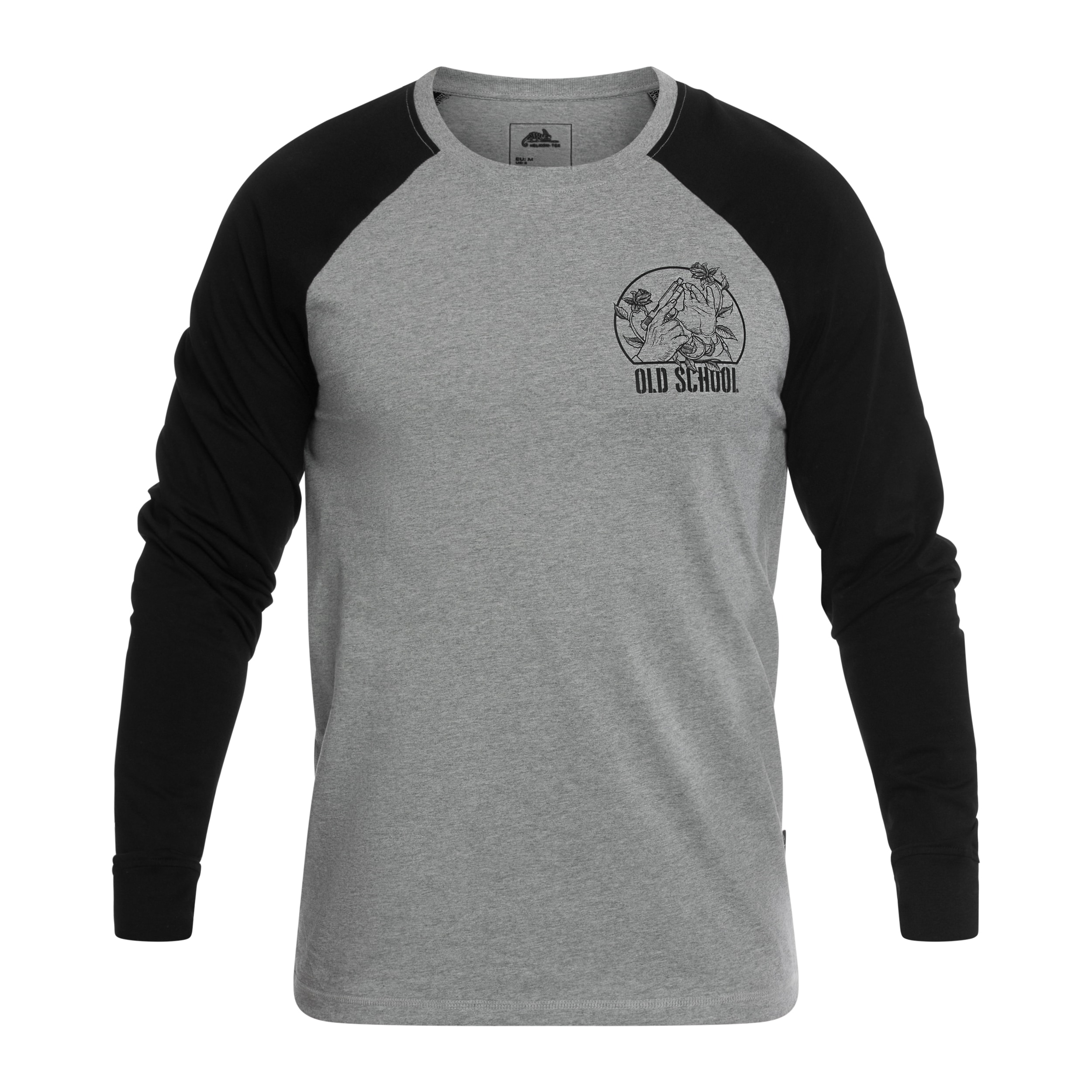 Helikon Old School Long Sleeve T-Shirt - Grey Melange/Black
