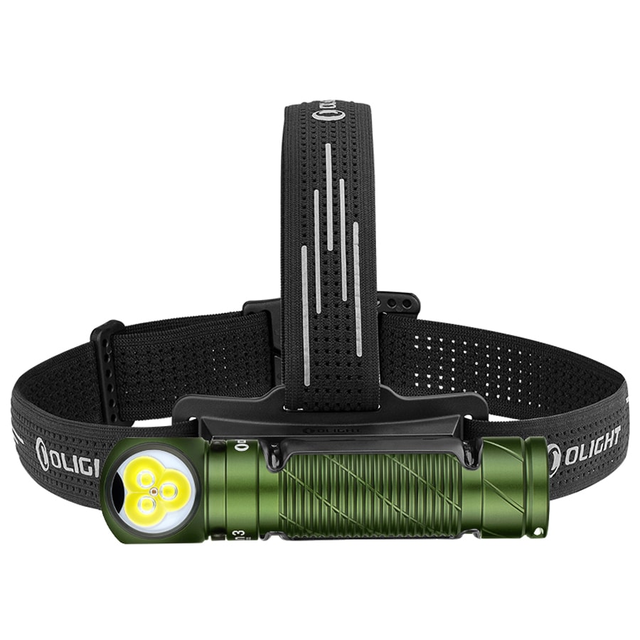 Olight Perun 3 OD Green Headlamp and Angled Flashlight with band - 3000 lumens