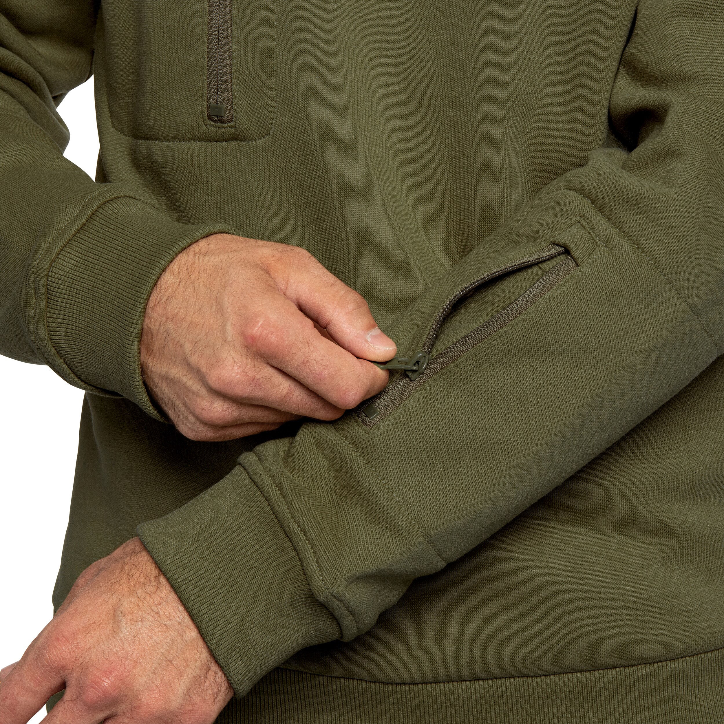 Brandit Tactical Sweat Troyer Sweatshirt - Olive