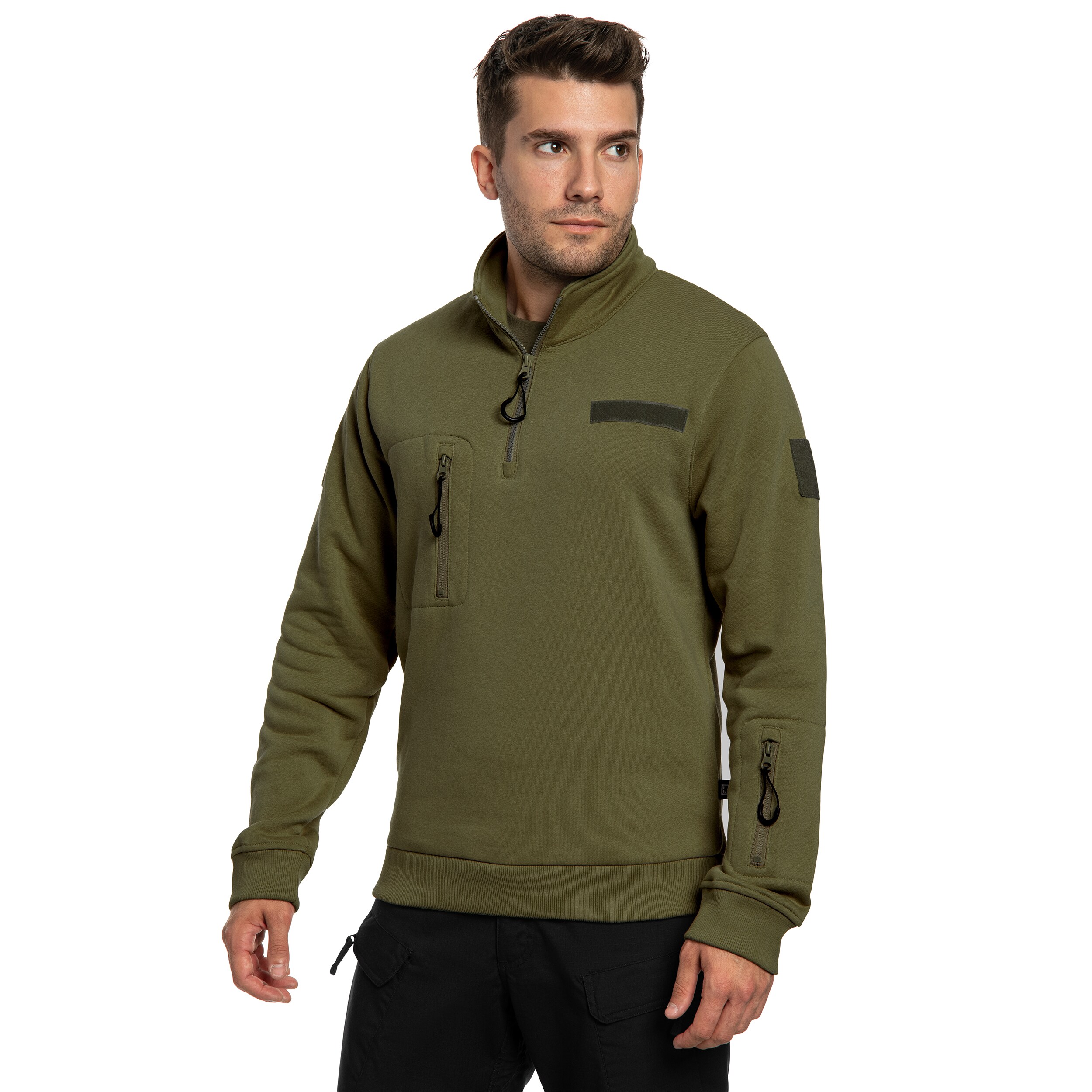 Brandit Tactical Sweat Troyer Sweatshirt - Olive