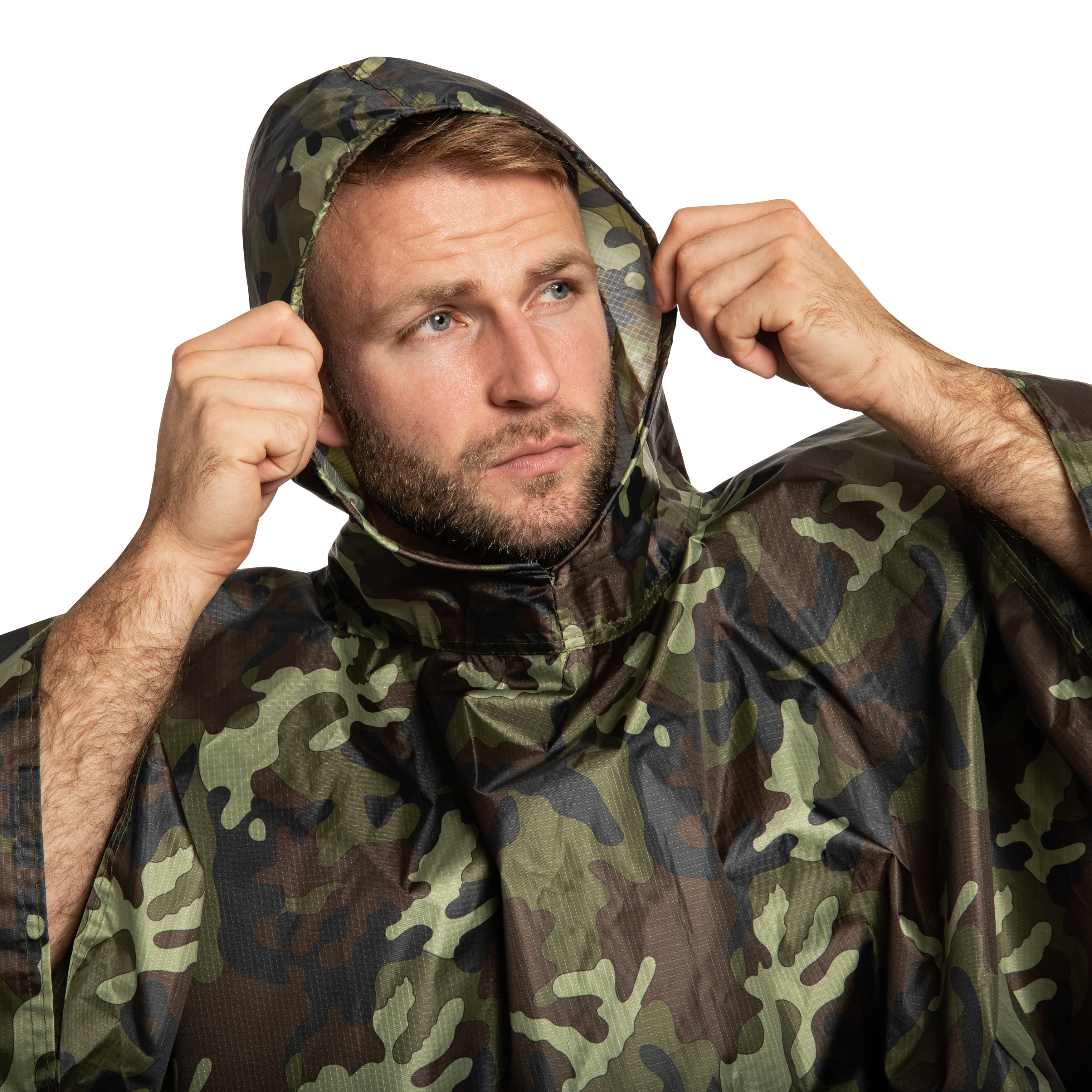 Badger Outdoor Rain Poncho Ripstop - Woodland