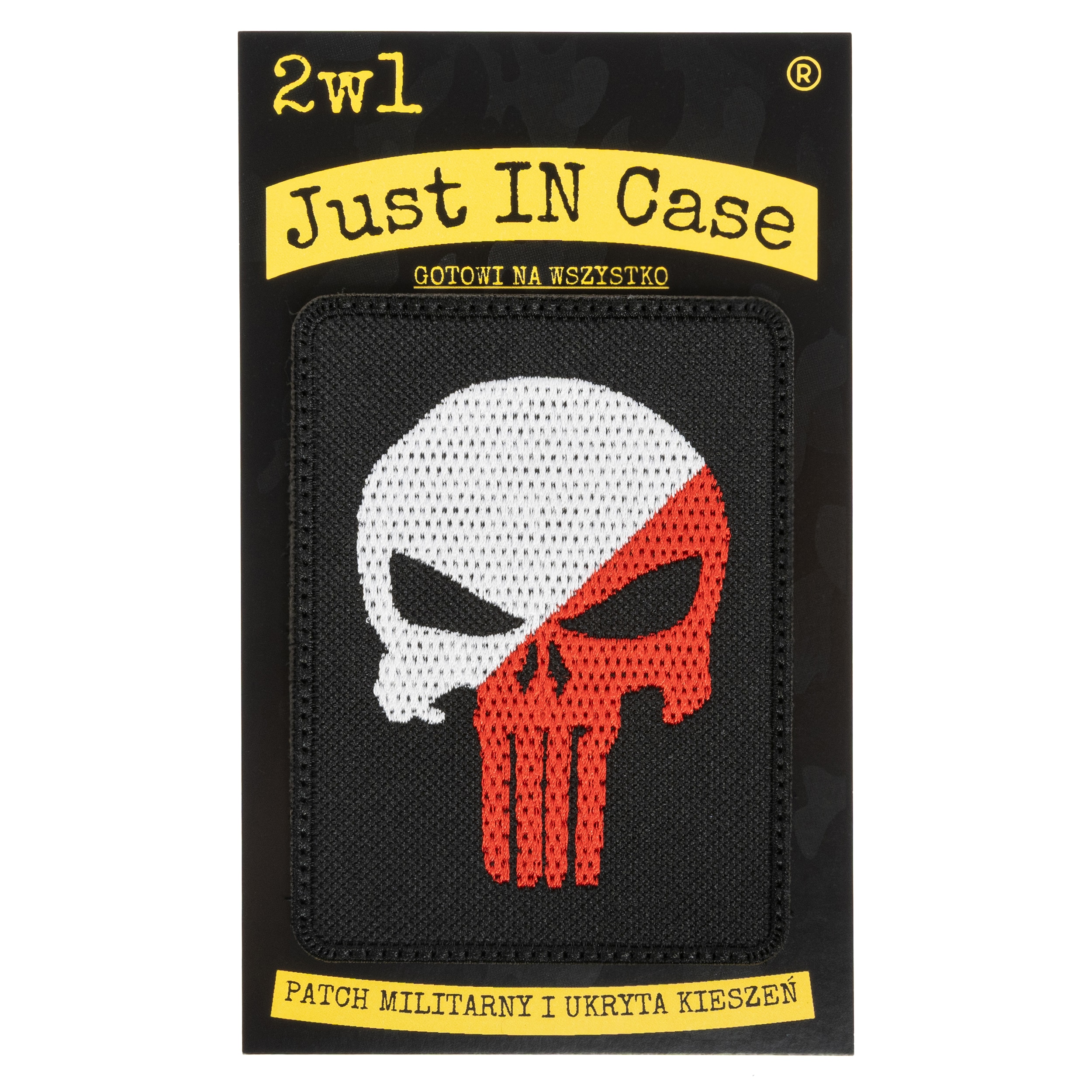 Punisher Patch 76 x 110 mm - White-Red