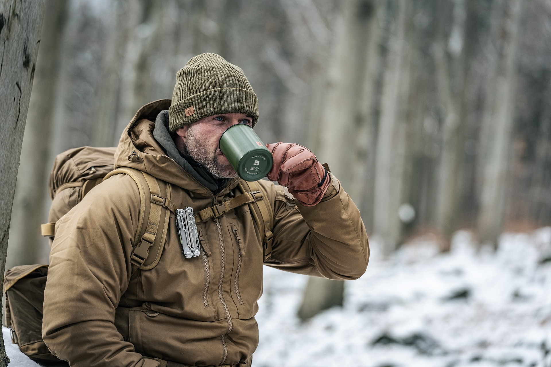 Badger Outdoor Steel Boy Thermal Mug 400 ml - Olive