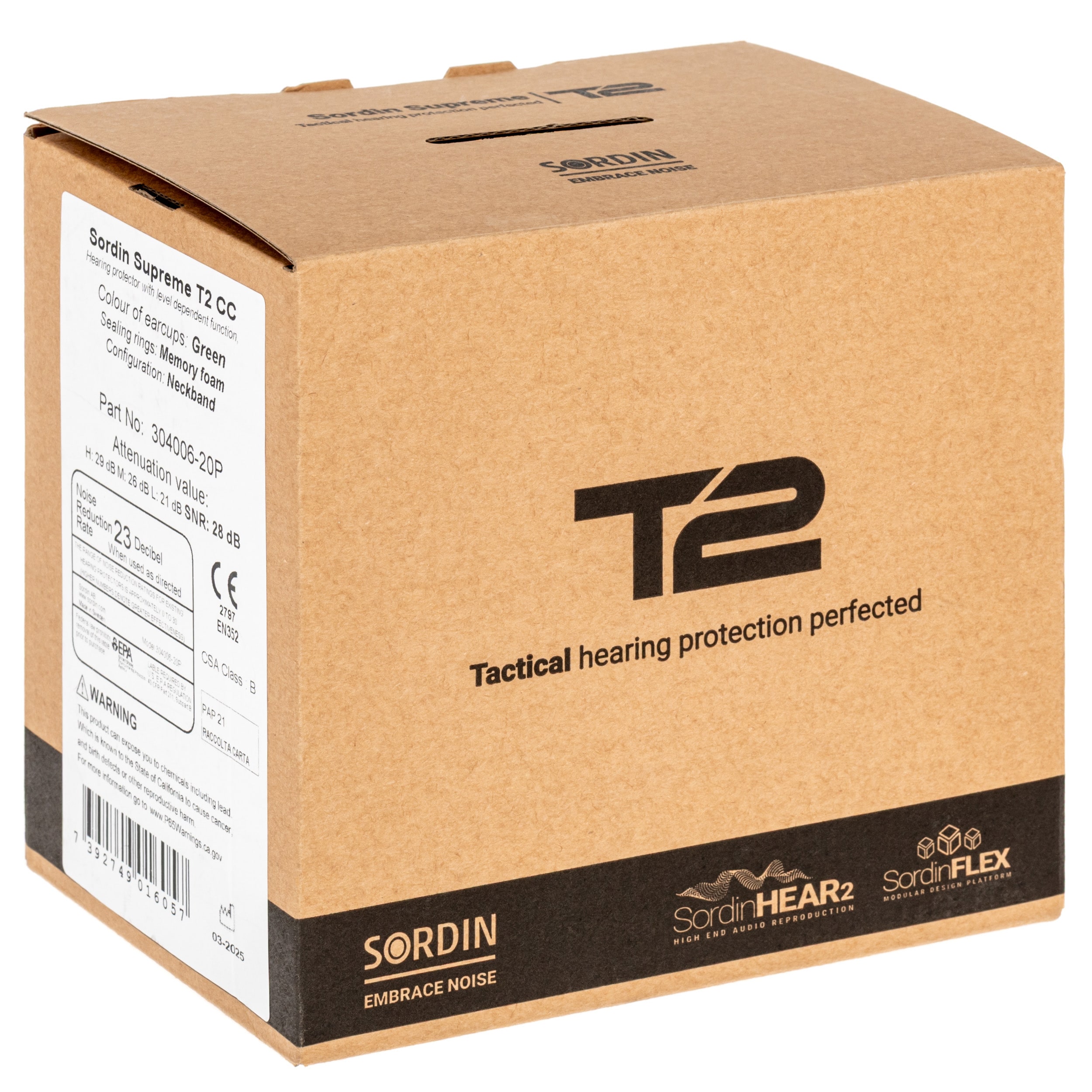 Sordin Supreme T2 CC Neckband Active Hearing Protectors - Green