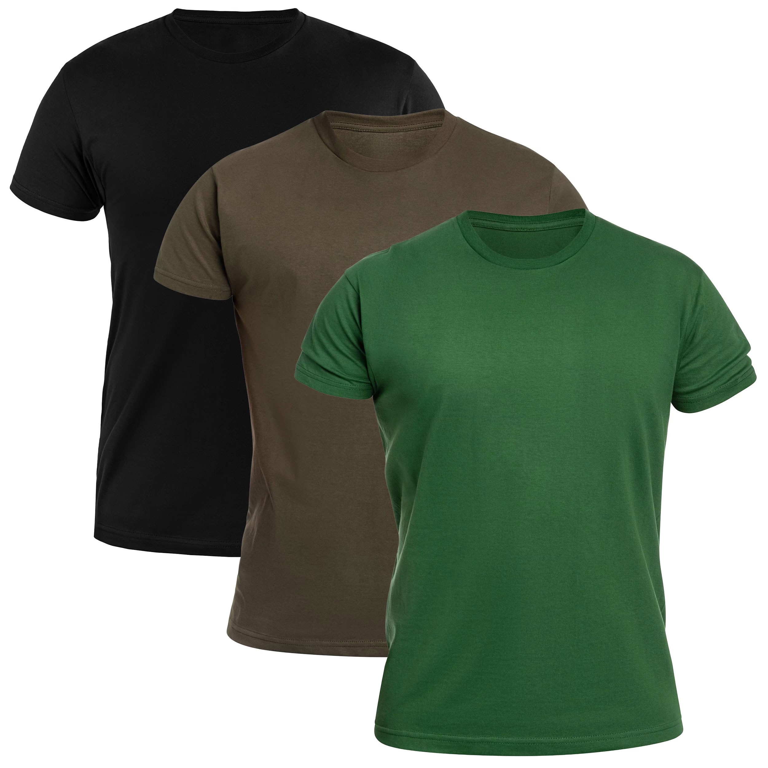 Military T-shirt Black/Forest Green/Bottle Green - 3 pcs.