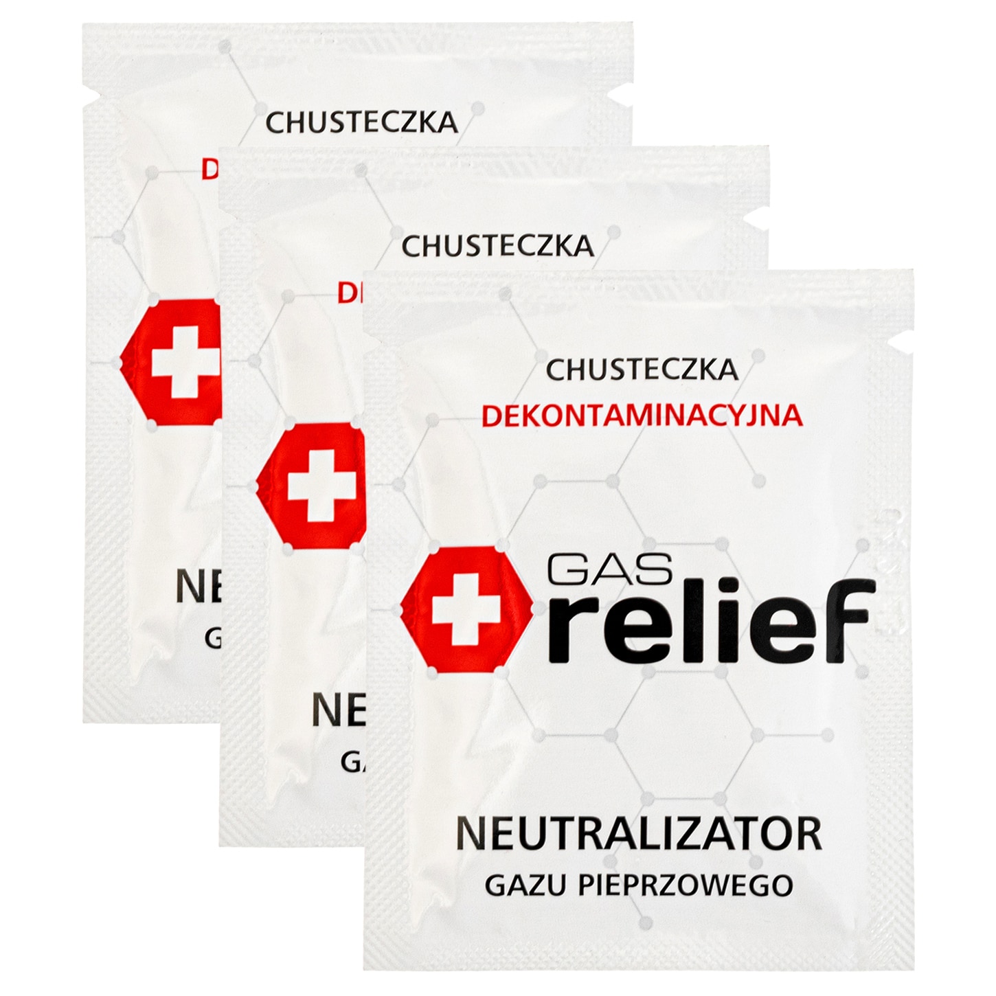 Gas Relief Pepper Spray Neutralizing Wipe - 3 pcs.