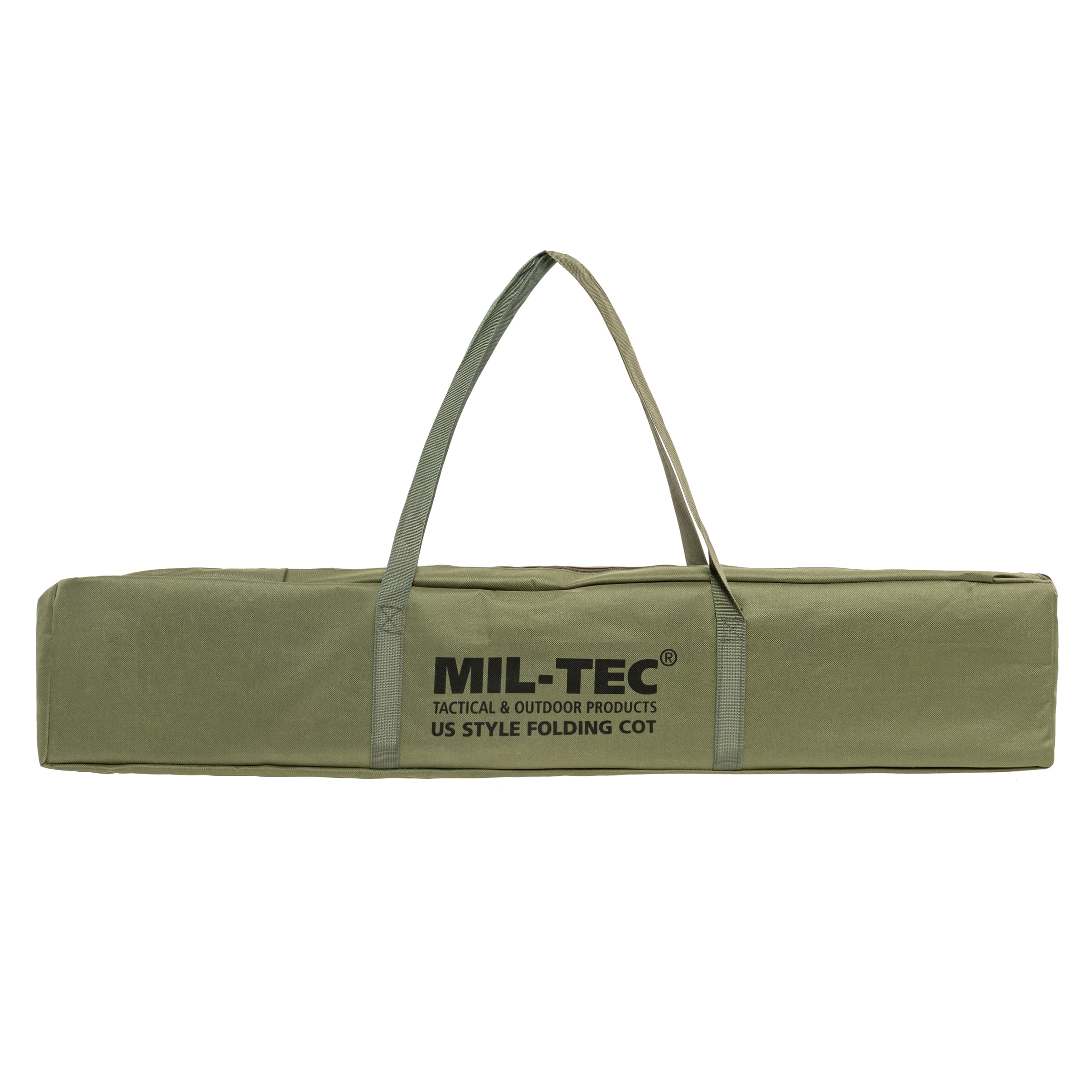 Mil-Tec US Style Folding Steel Camp Bed Olive - 190 x 65 cm