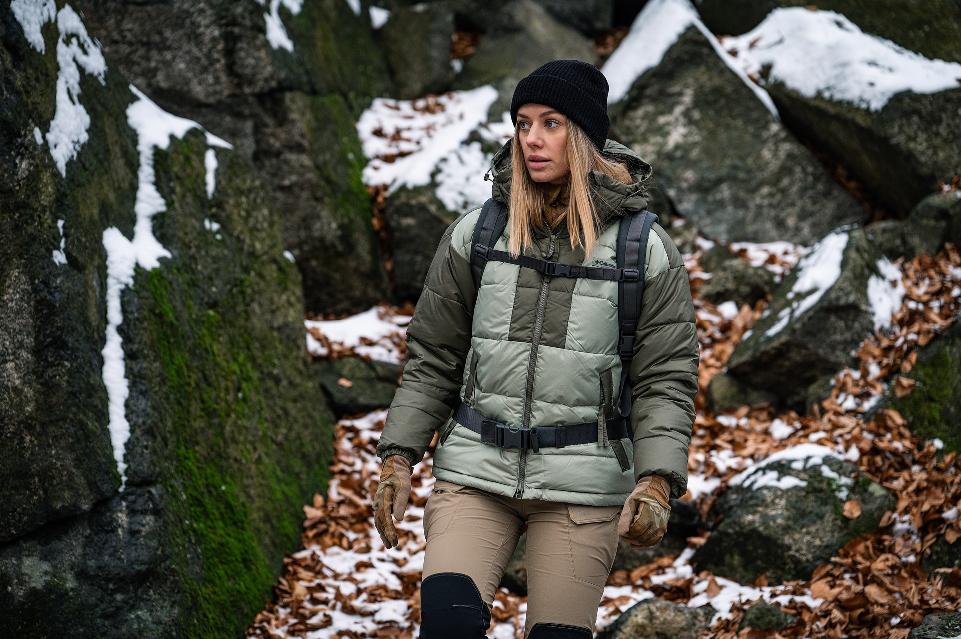 Columbia Pike Lake III Hooded Jacket Women's Jacket - Safari/Stone Green