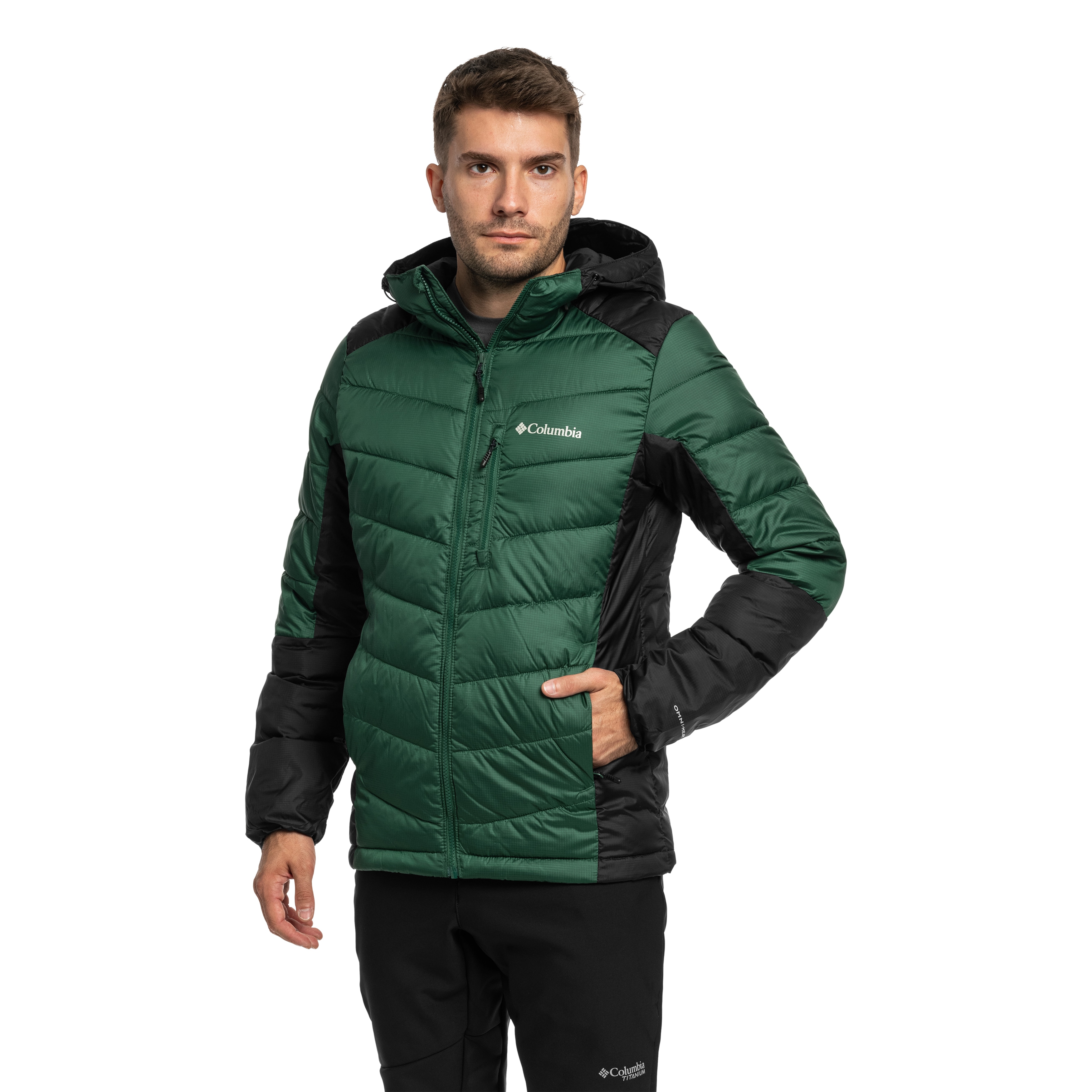 Columbia Labyrinth Loop II Insulated Hooded Jacket - Rain Forest/Black