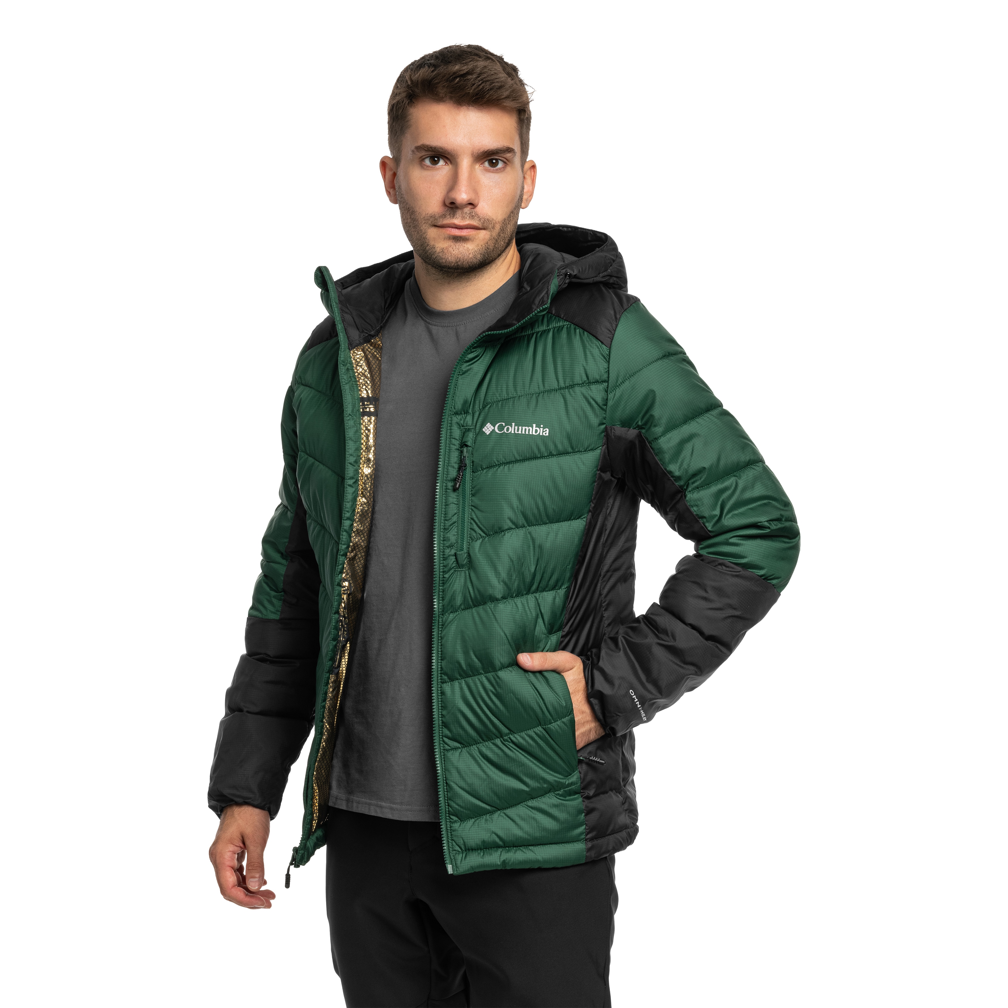 Columbia Labyrinth Loop II Insulated Hooded Jacket - Rain Forest/Black