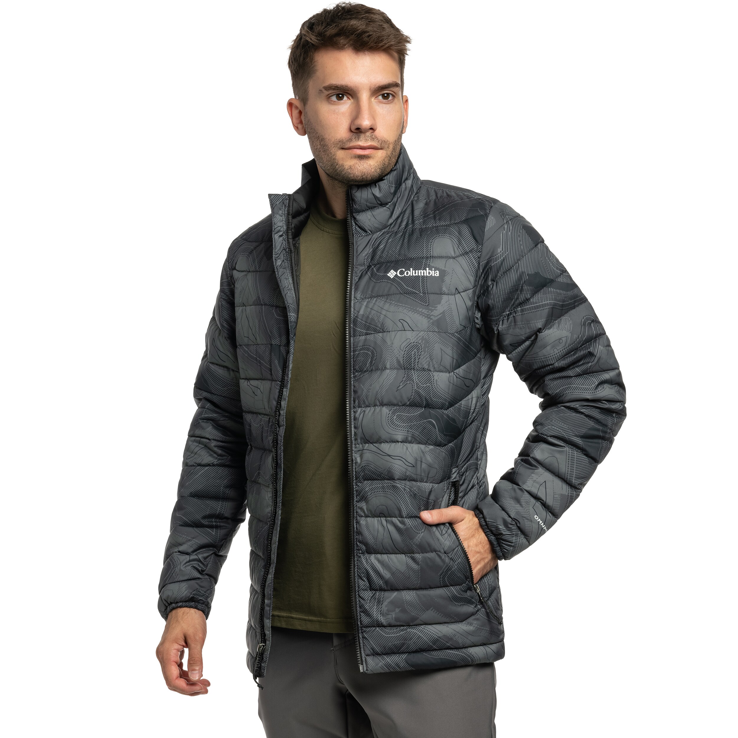 Columbia Powder Lite II Printed Jacket - Black Topolines Print