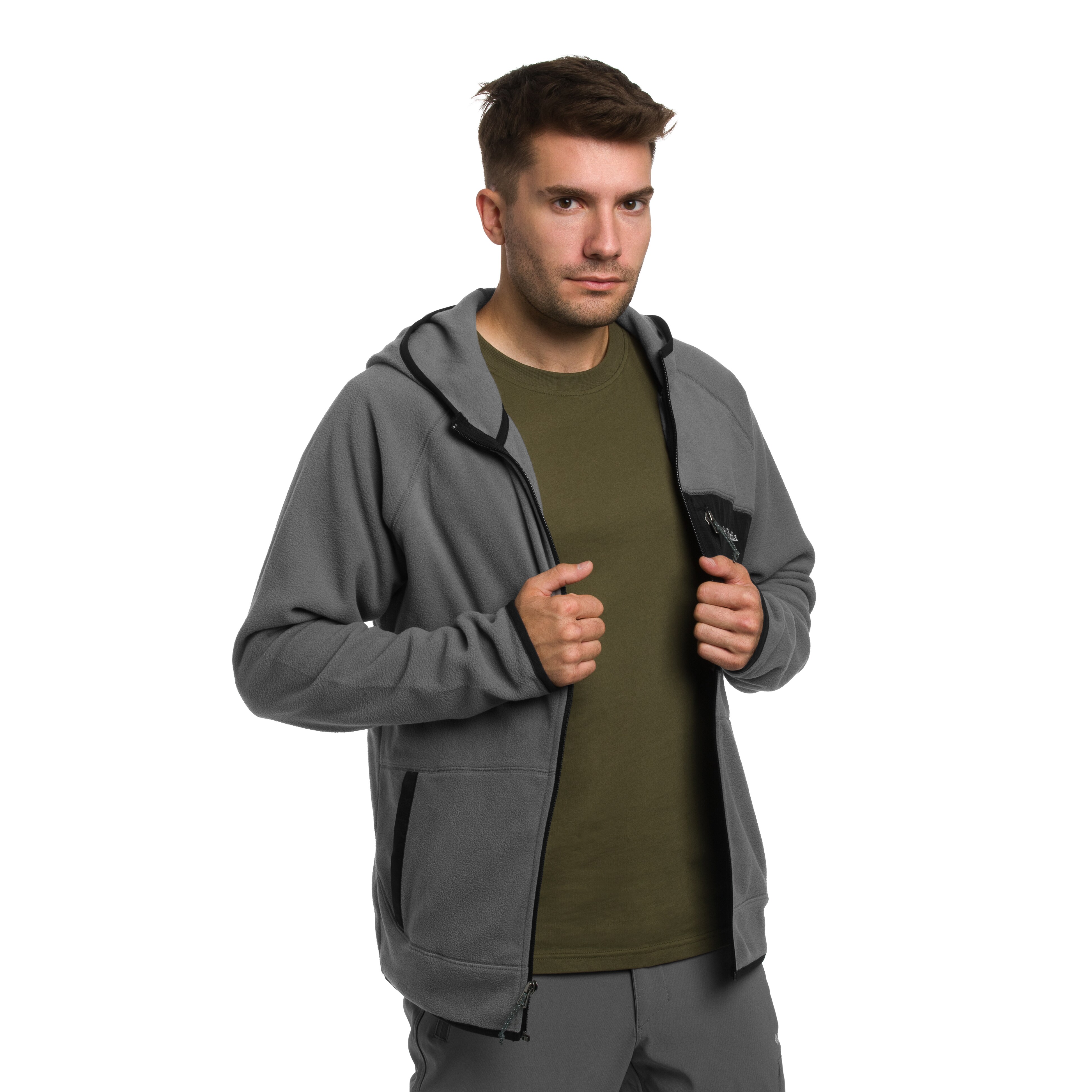 Columbia Fast Trek Overlay Hooded Fleece - City Grey/Black