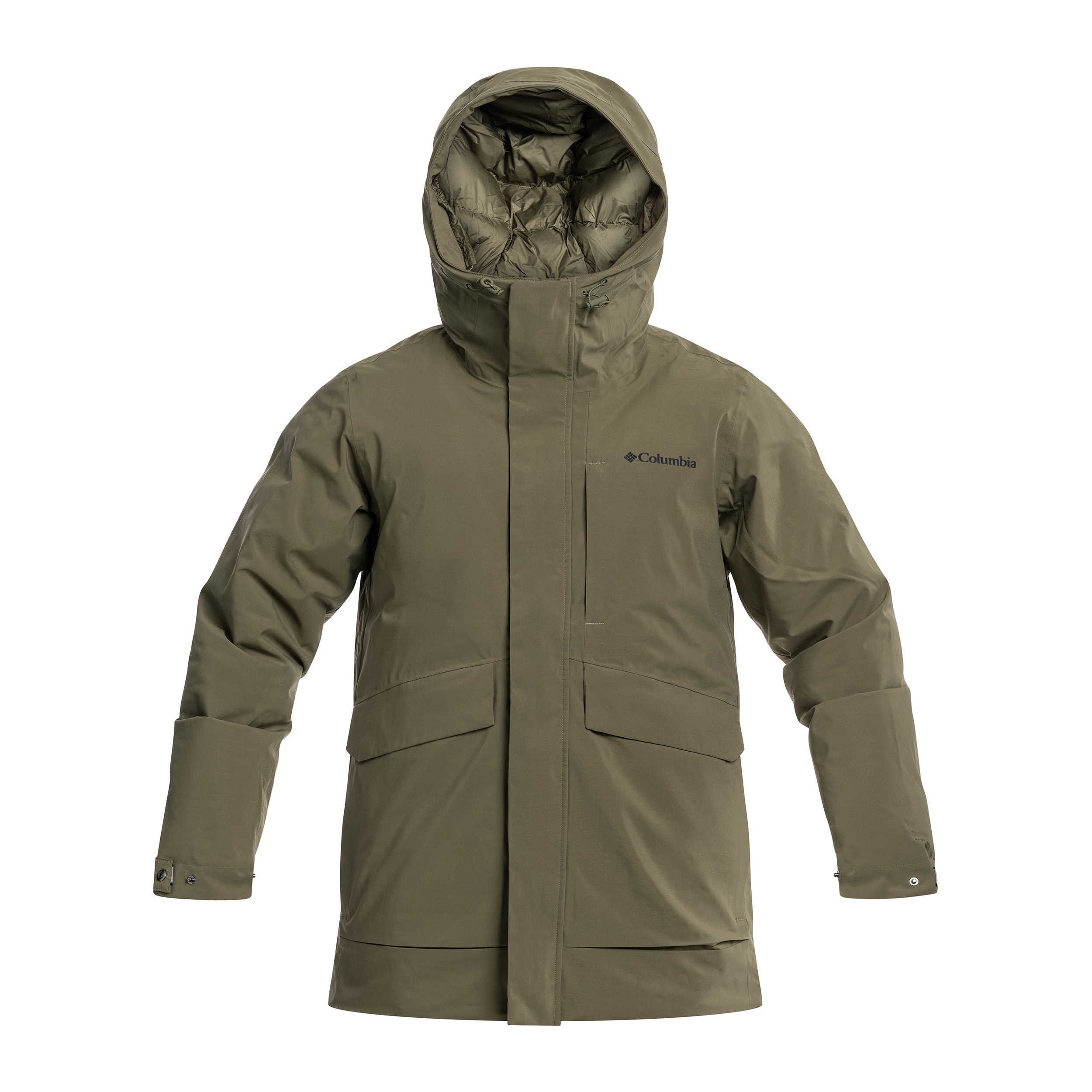 Columbia Street Heights Waterproof Down Parka Jacket - Stone Green