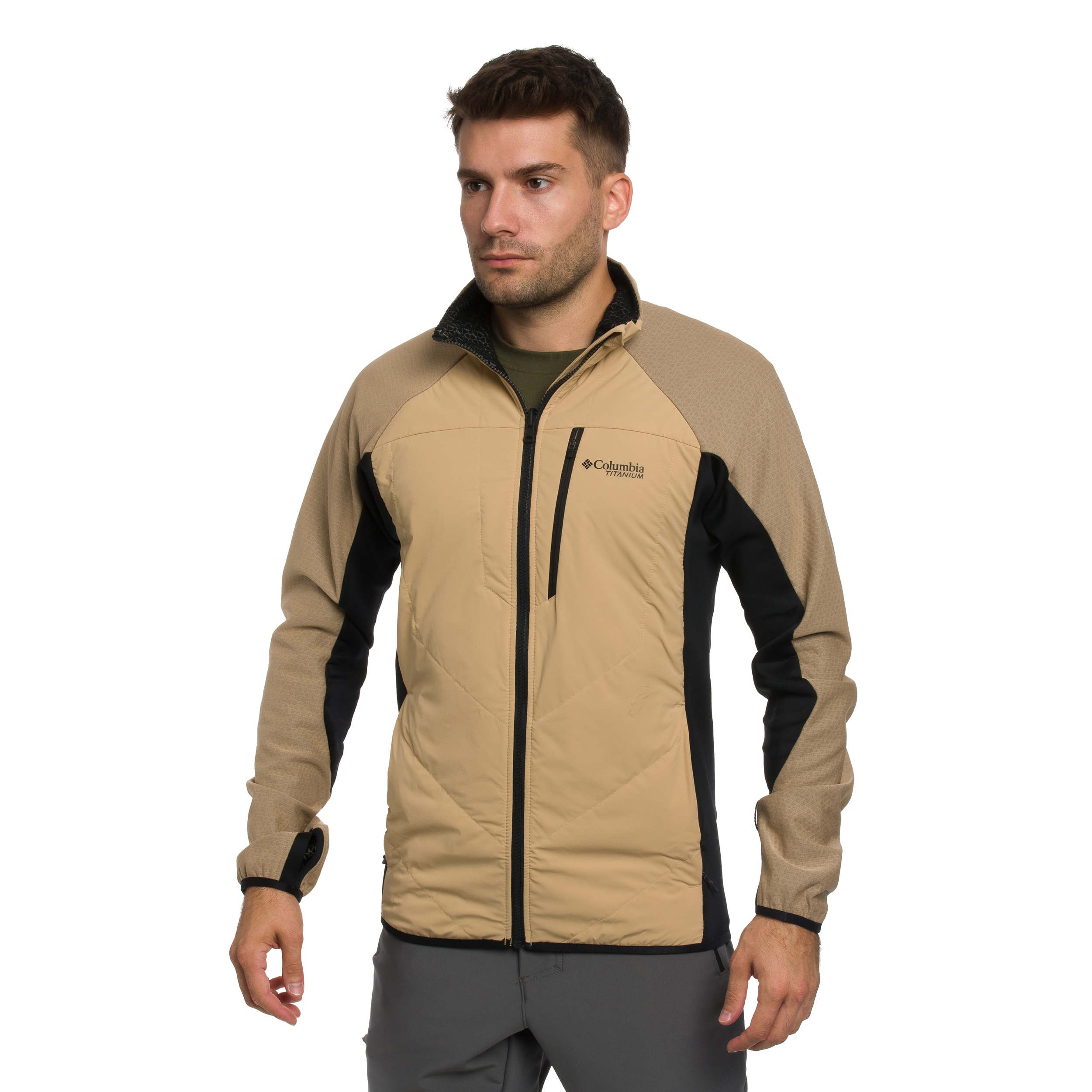 Columbia Arctic Crest Hybrid Technical Fleece Jacket - Canoe/Black