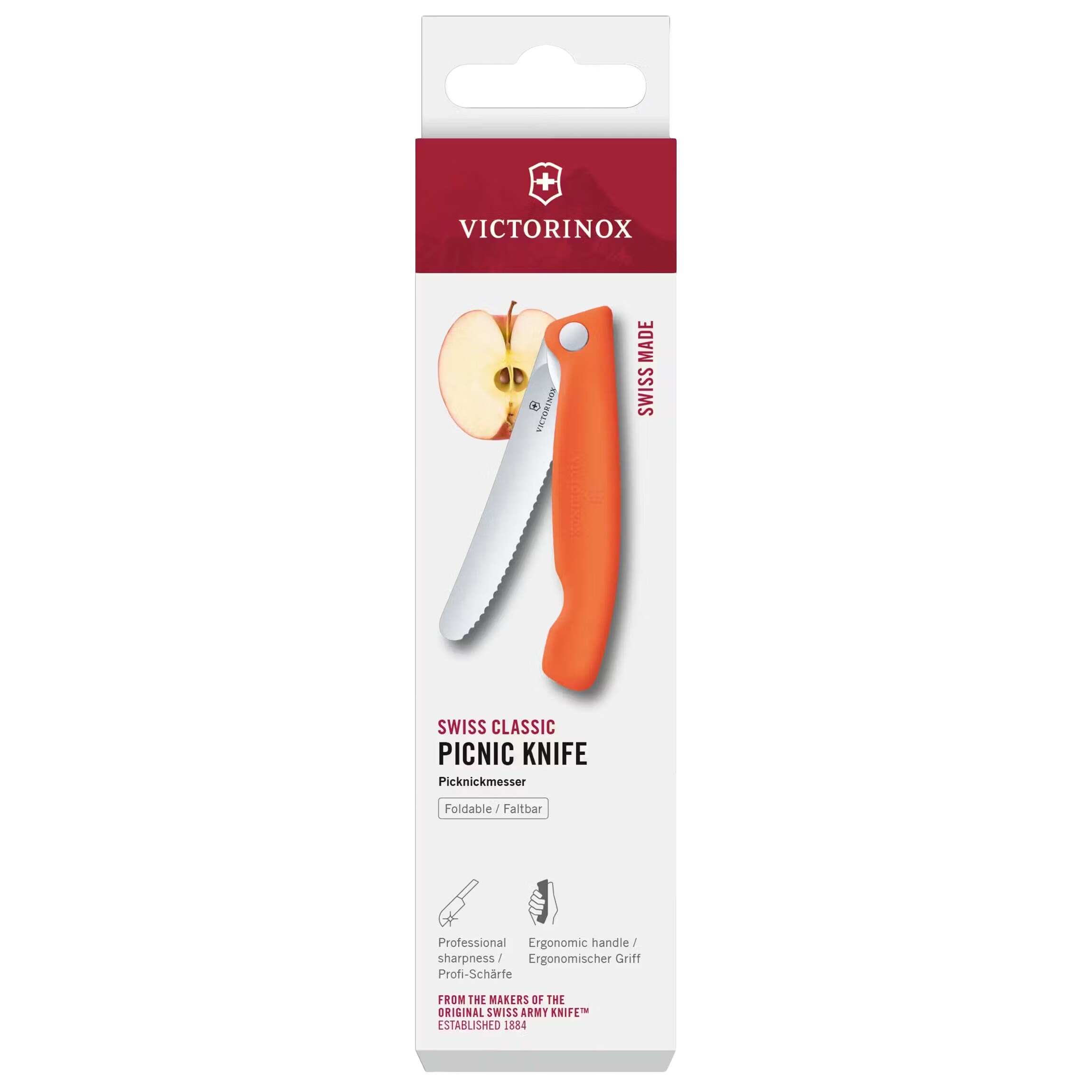 Victorinox Picnic Swiss Classic Folding Kitchen Knife - Tangerine Orange