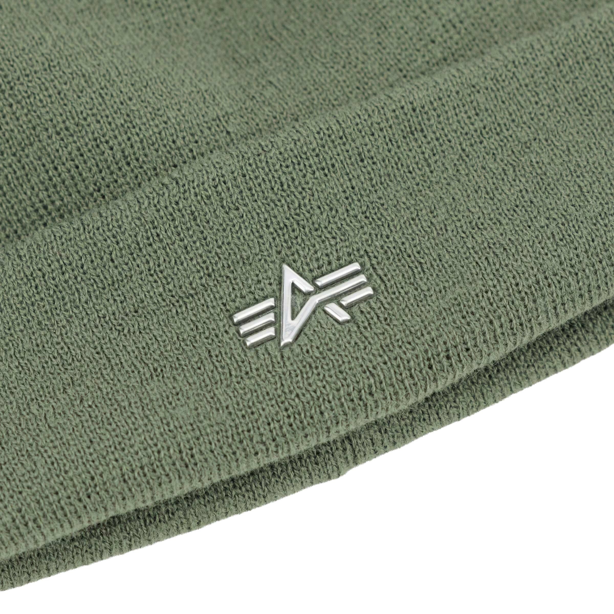 Alpha Industries Metal Logo Beanie Hat - Sage Green