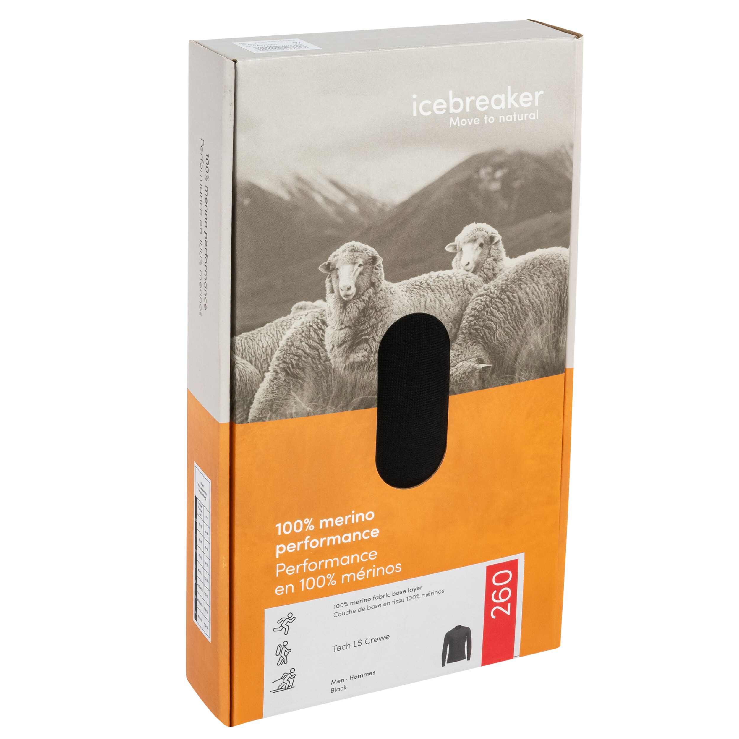 Icebreaker Merino 260 Tech Long Sleeve Crewe Thermal Shirt - Black