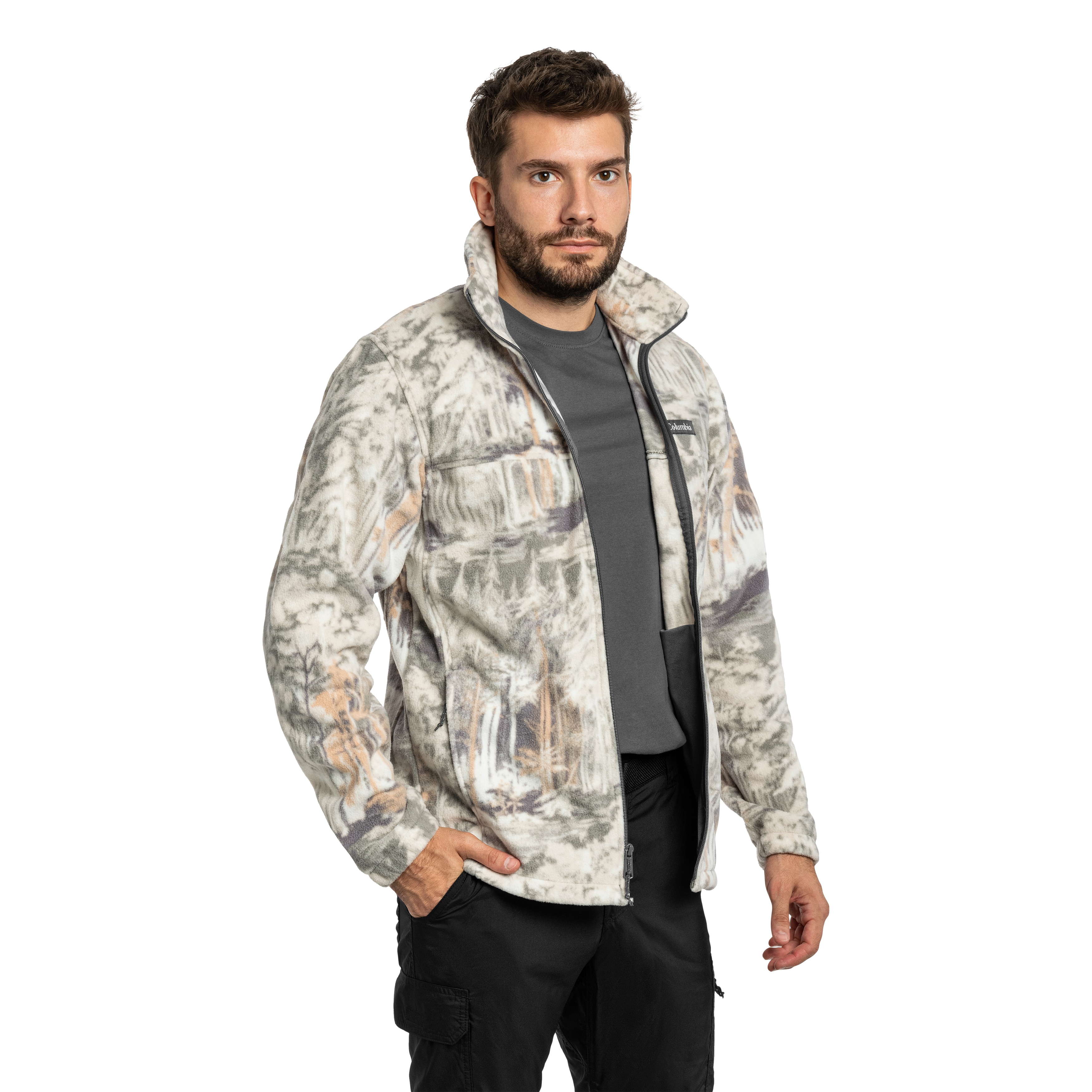 Columbia Steens Mountain Printed Jacket Fleece - City Grey Deschutestrees