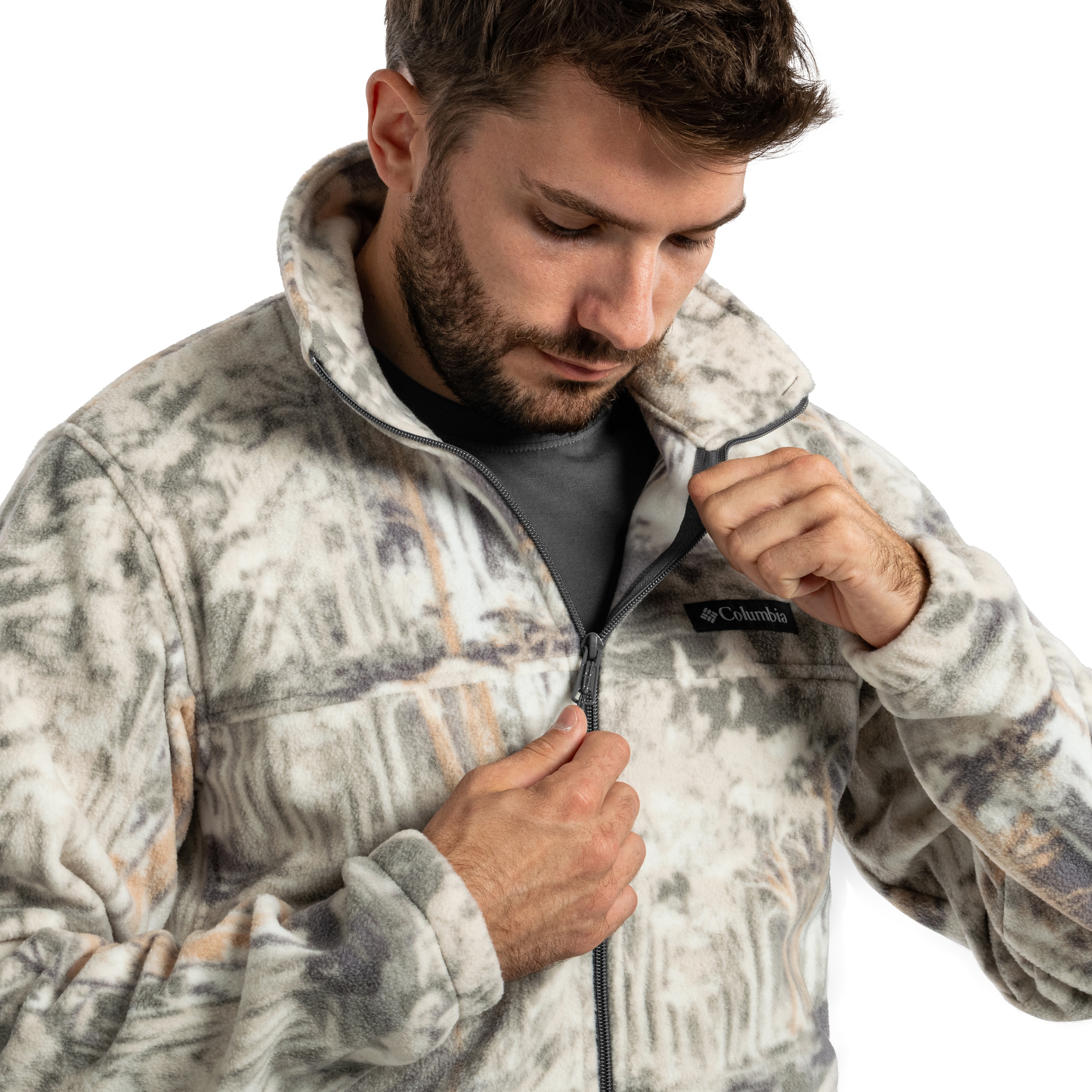 Columbia Steens Mountain Printed Jacket Fleece - City Grey Deschutestrees