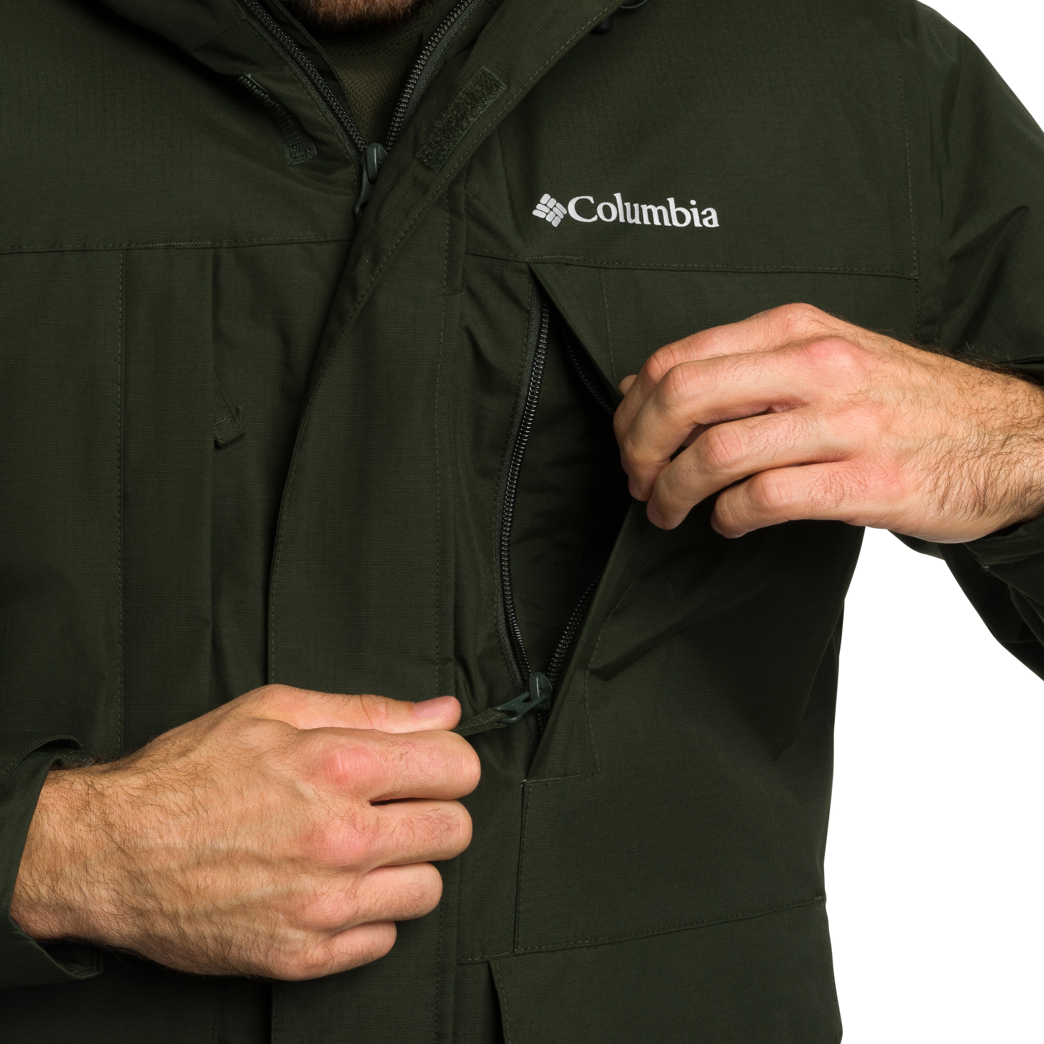 Columbia Landroamer Sherpa Lined Waterproof Hooded Jacket - Greenscape