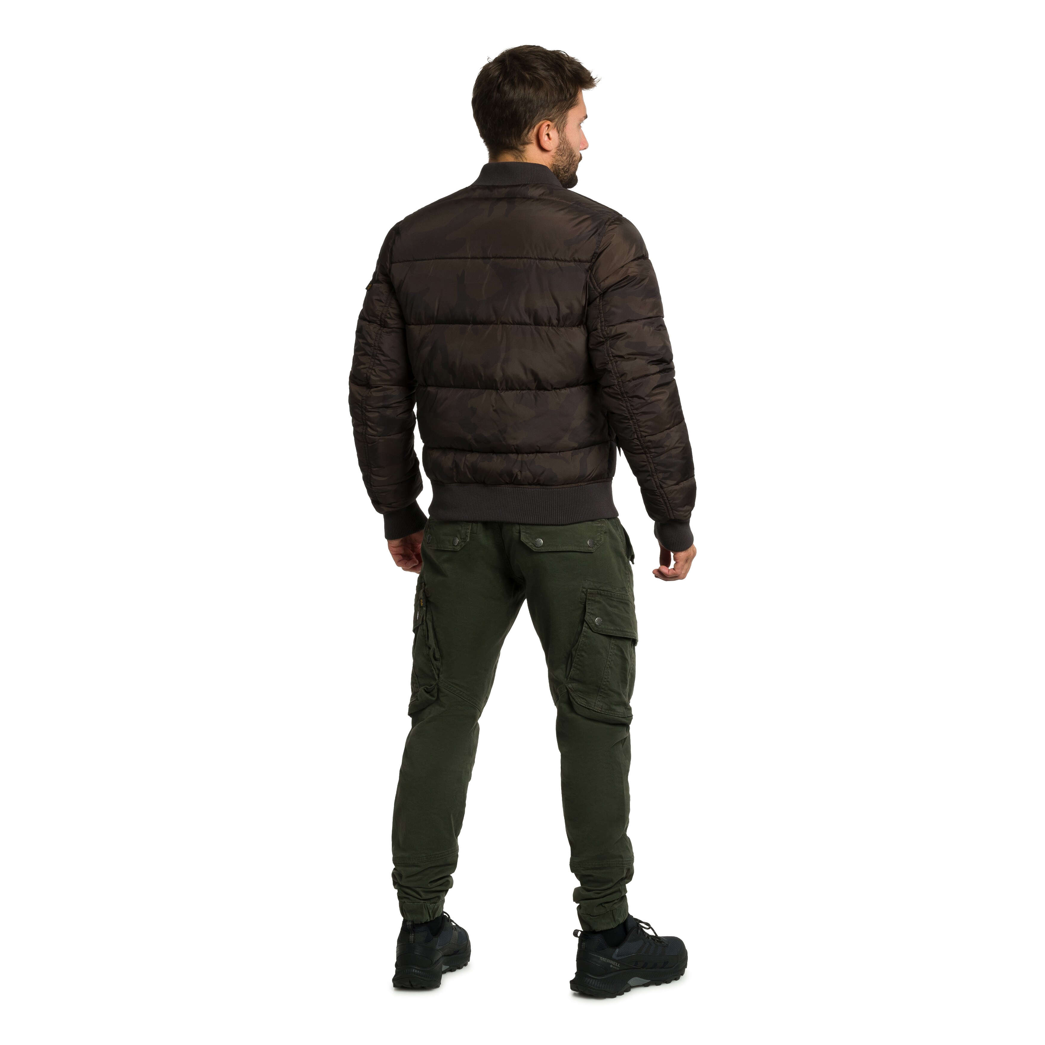 Alpha Industries MA-1 Puffer Bomber Jacket - Dark Olive Camo