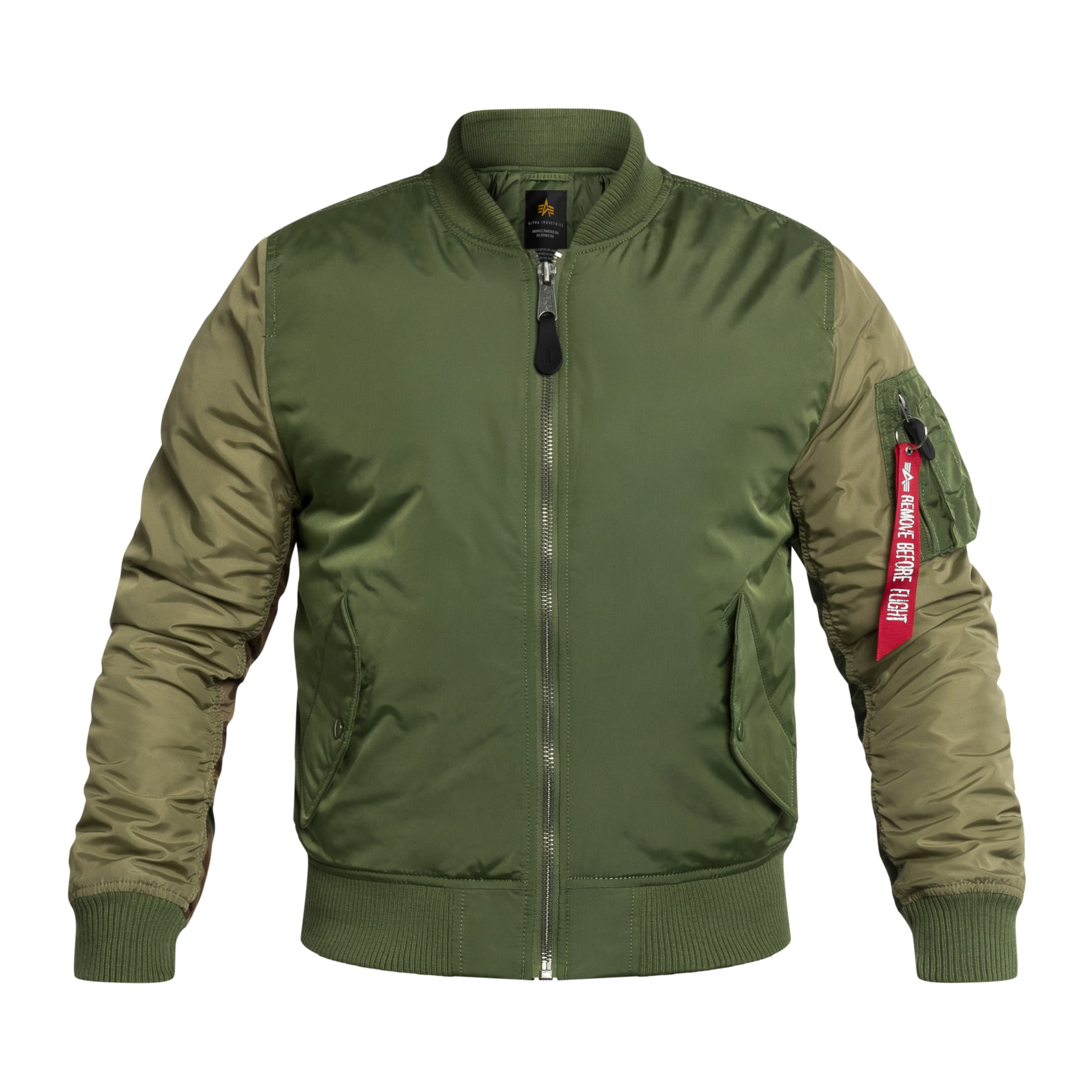 Alpha Industries MA-1 Camo Back Embroidery Bomber Jacket - Sage Green