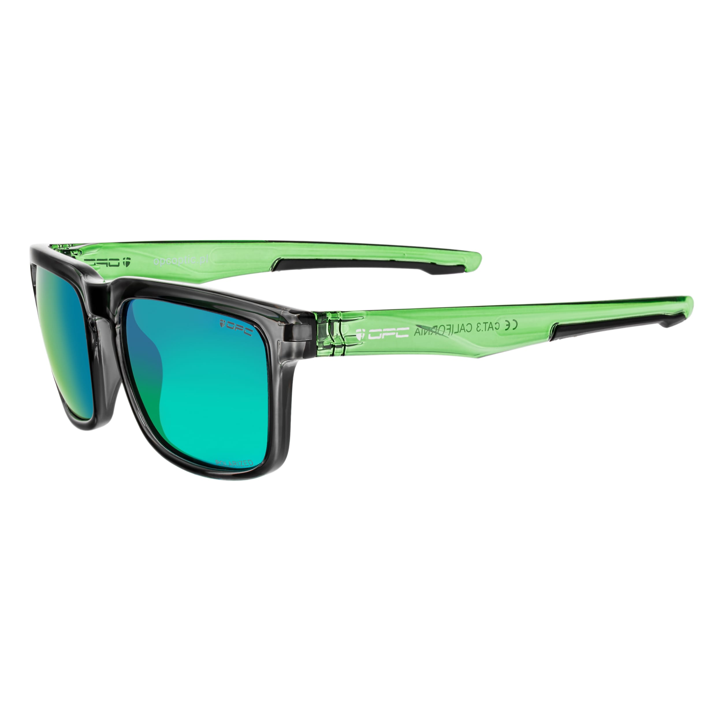 OPC Lifestyle California Black/Green Revo Polarized Sunglasses