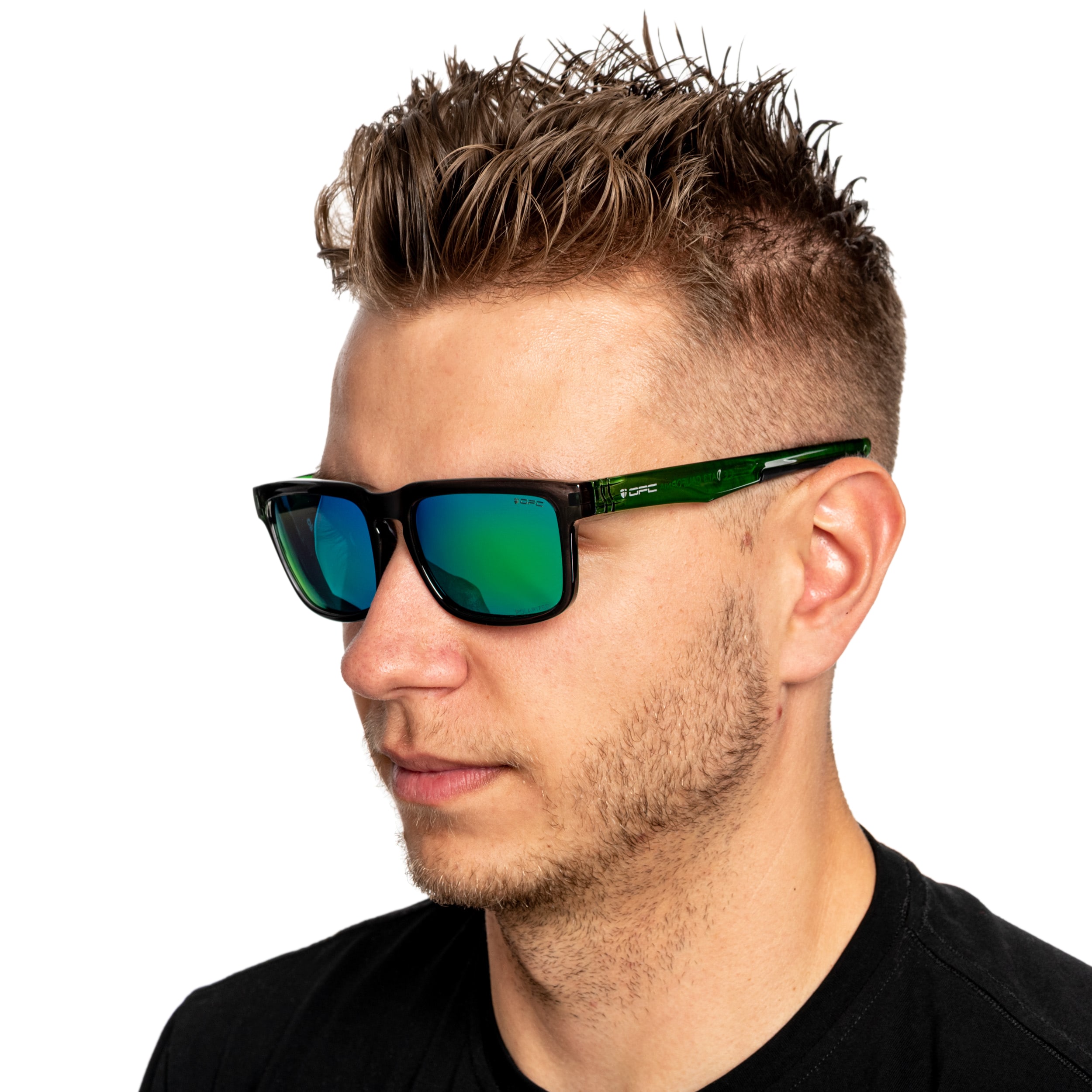 OPC Lifestyle California Black/Green Revo Polarized Sunglasses