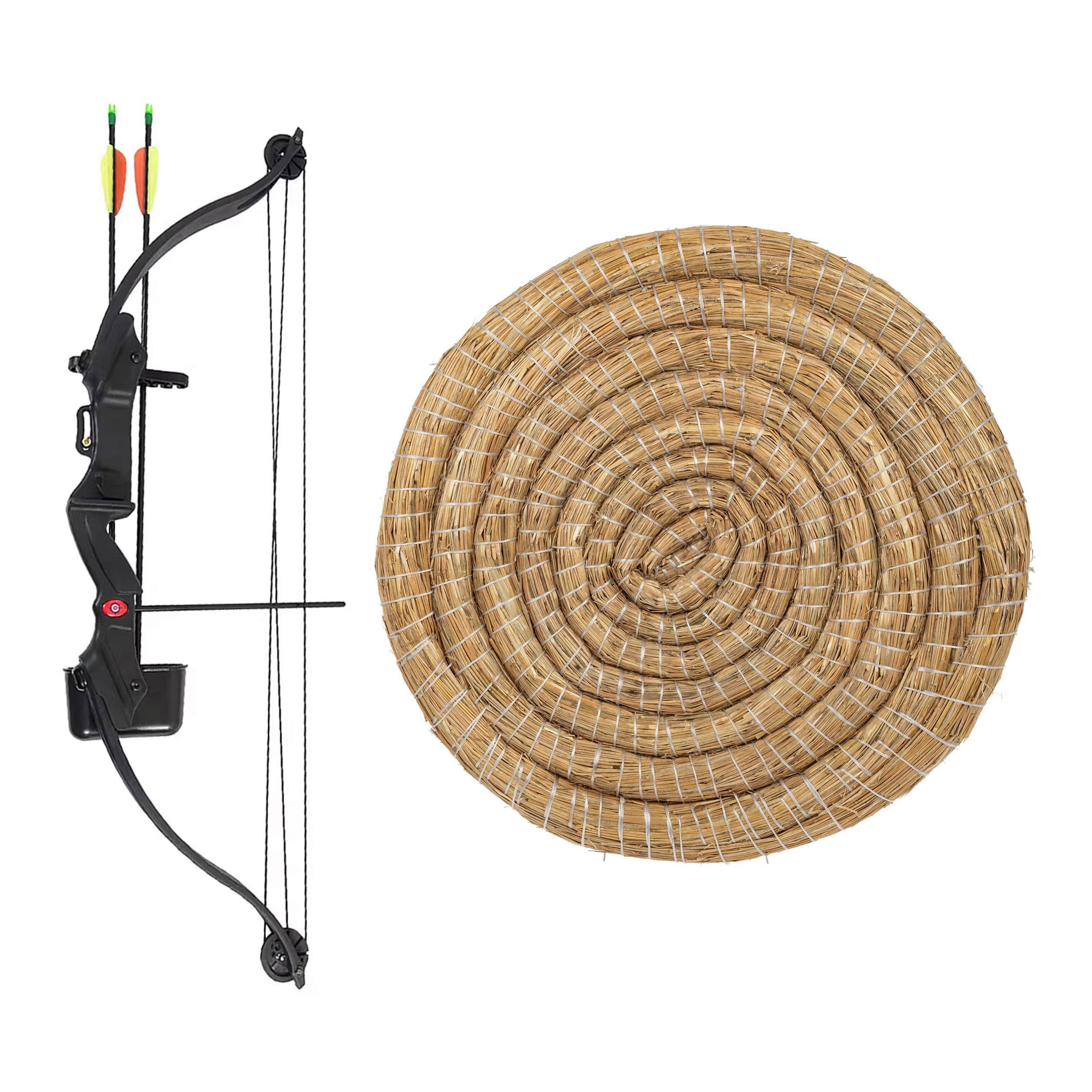 Crosman Elkhorn Compound Bow + MF Trade Straw Archery Target 65 cm - set