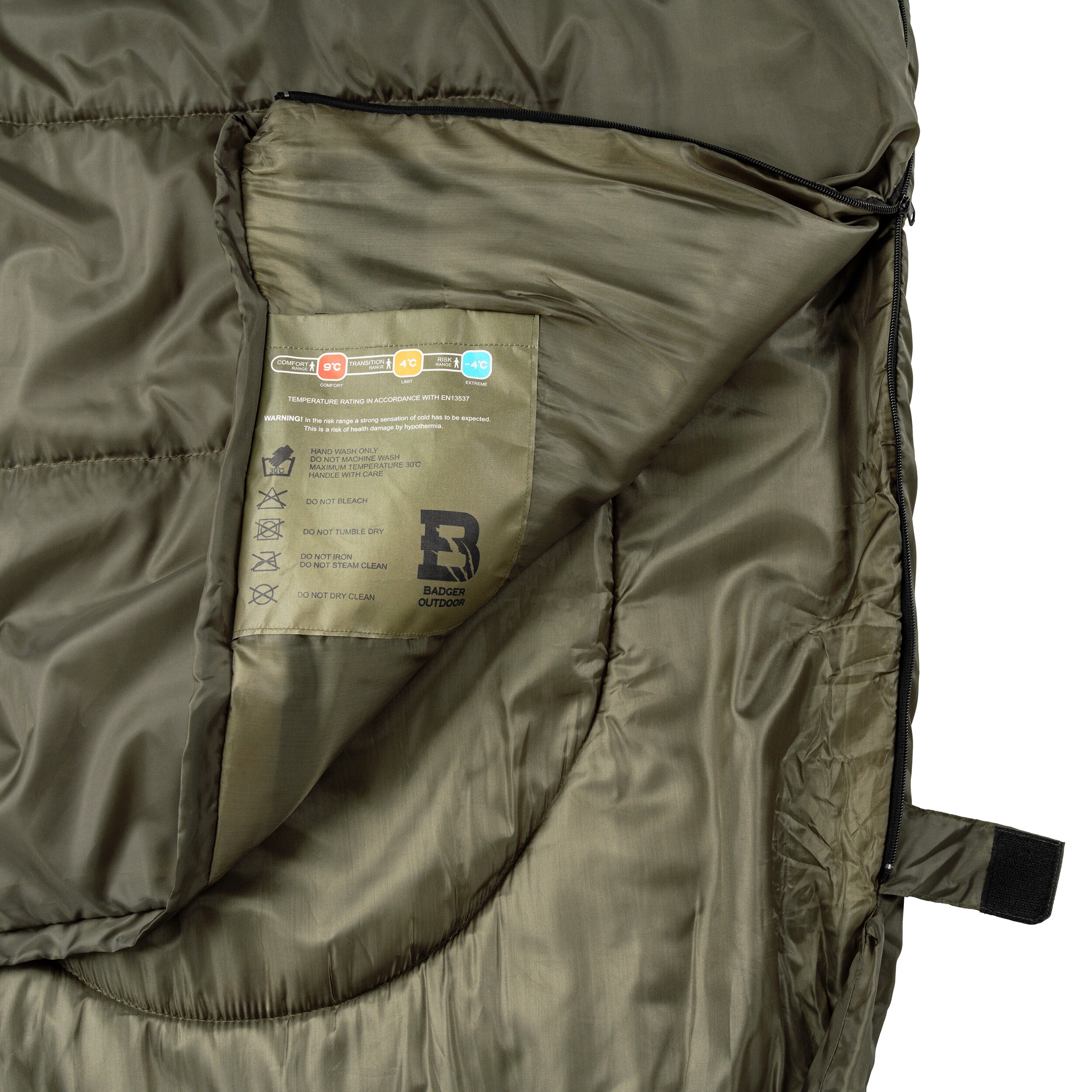 Badger Outdoor TacPak 10T Sleeping Bag Olive - left