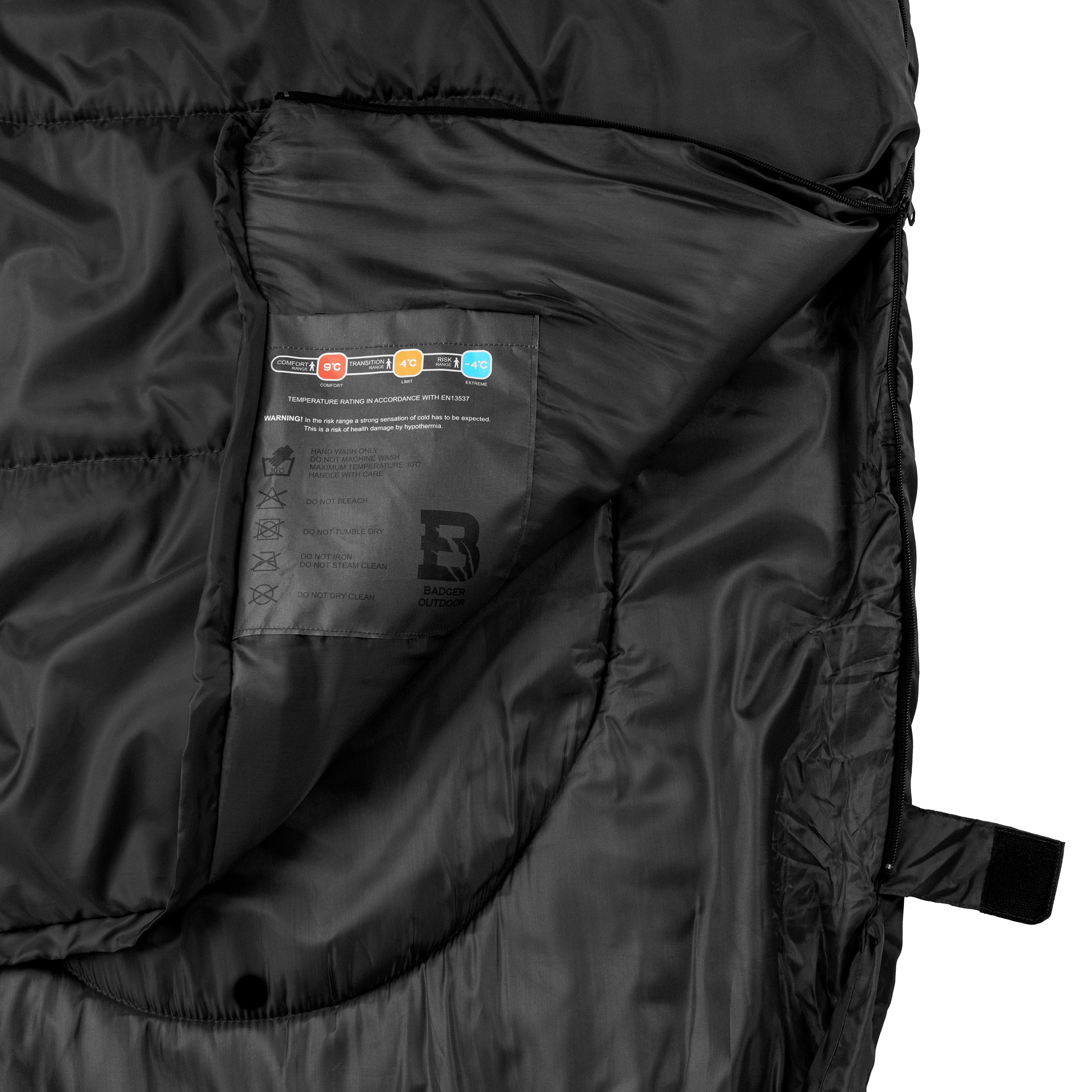 Badger Outdoor TacPak 10T Sleeping Bag Black - right