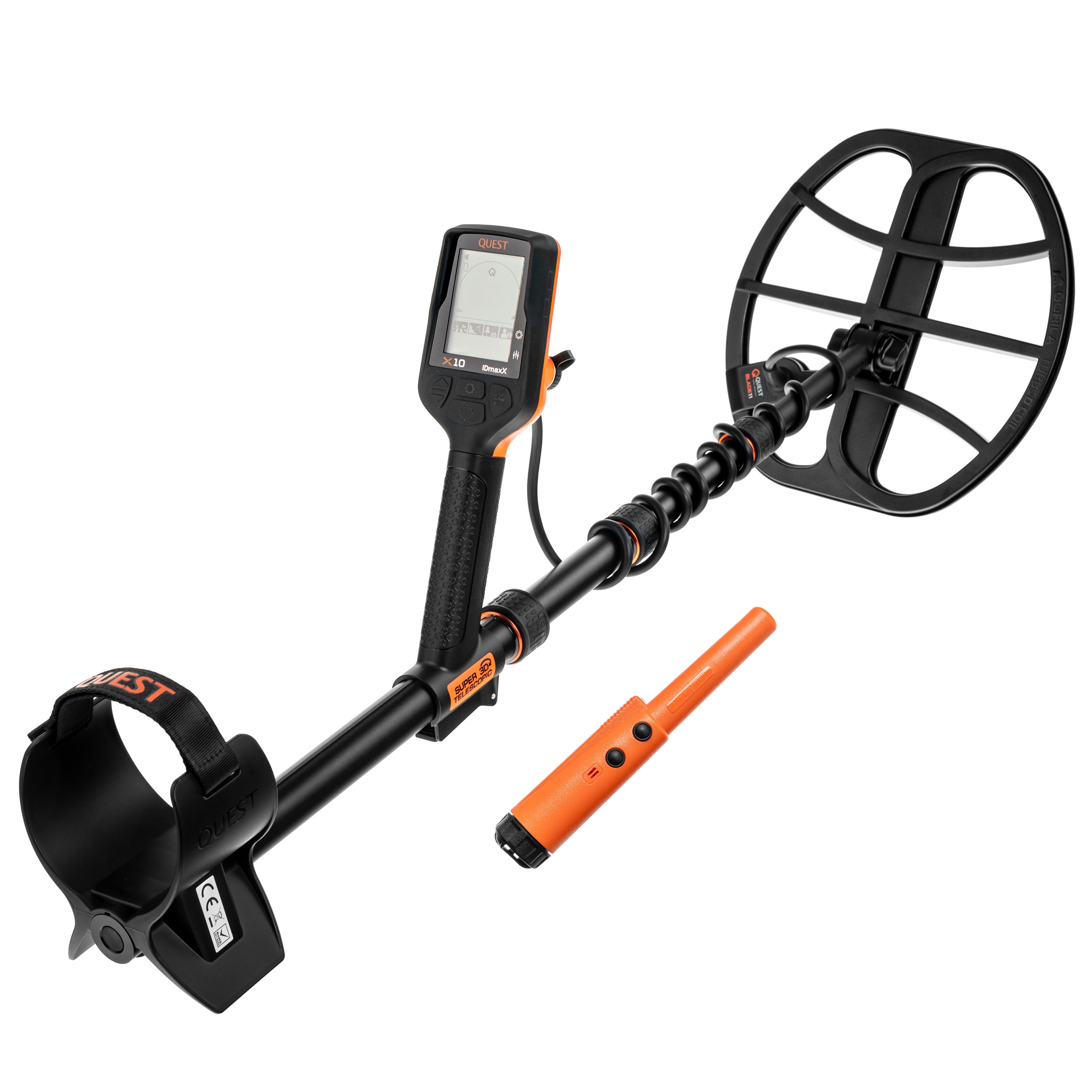 Quest X10 IDMaxX Metal Detector + Wireless Headphones + Xpointer Land Orange - Set