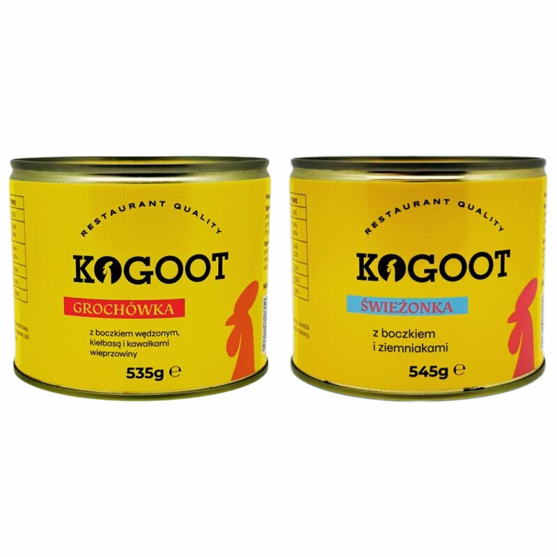 Kogoot Canned Food - Pea Soup 535 g, Fried Fresh Pork 560 g