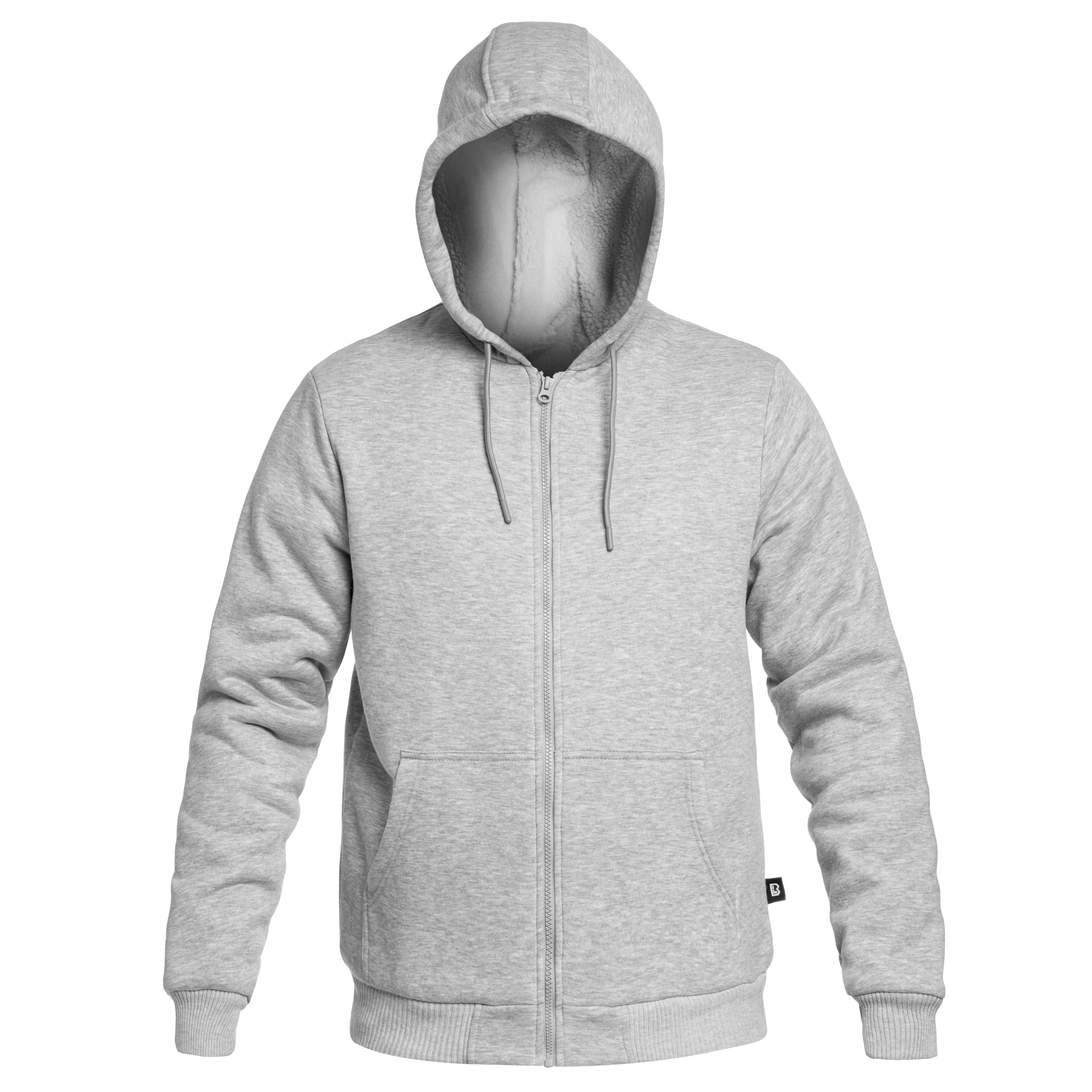 Brandit Sweatjacket Teddylining Sweatshirt - Grey Melange