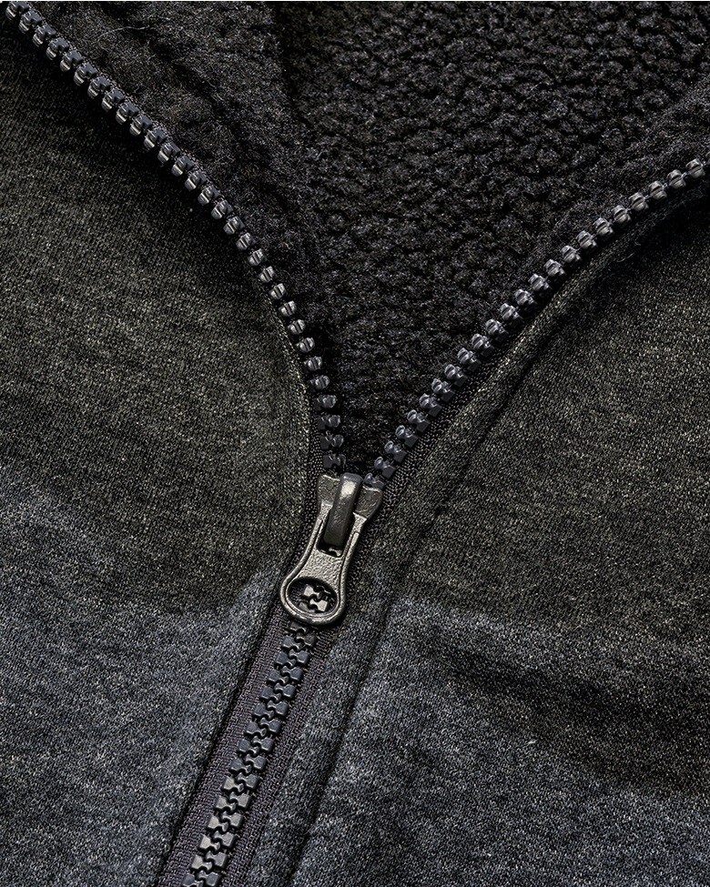 Brandit Sweatjacket Teddylining Sweatshirt - Black Melange