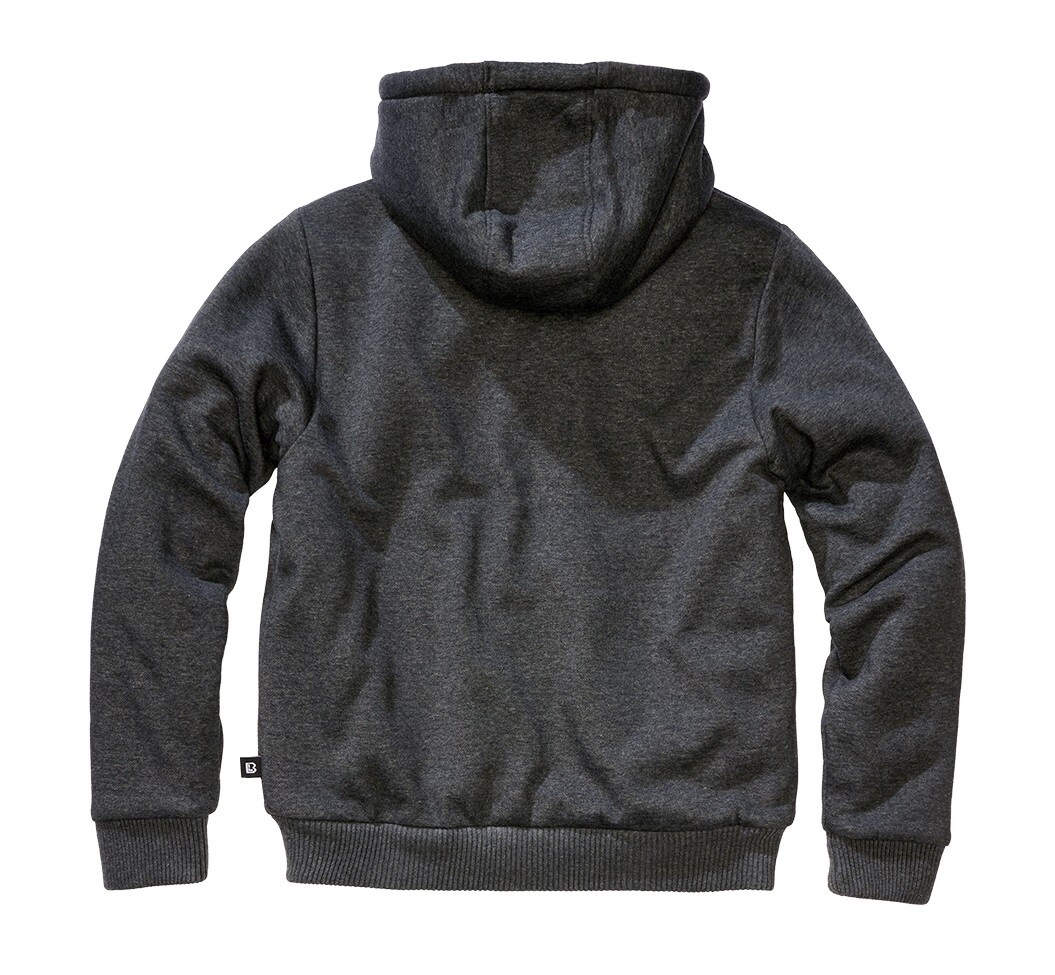 Brandit Sweatjacket Teddylining Sweatshirt - Black Melange