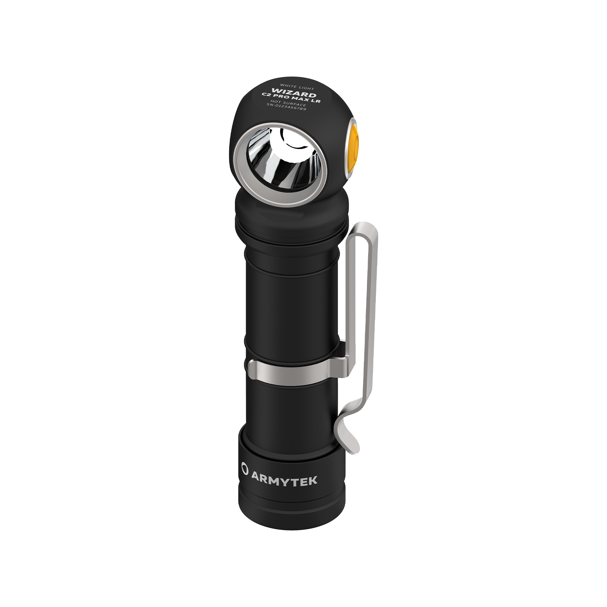 Armytek Wizard C2 Pro MAX LR Warm PCB Angled Flashlight and Headlamp - 3870 lumens