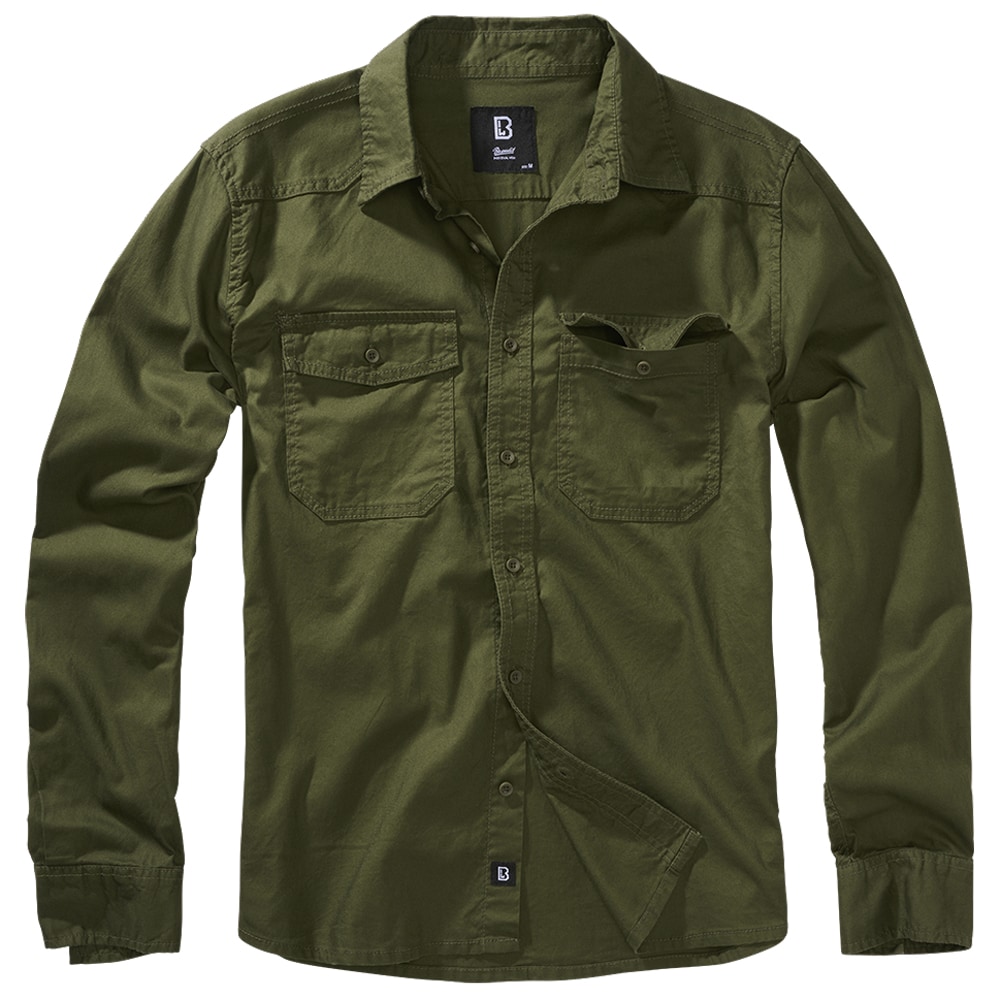 Brandit Flannel Shirt Long Sleeve - Olive