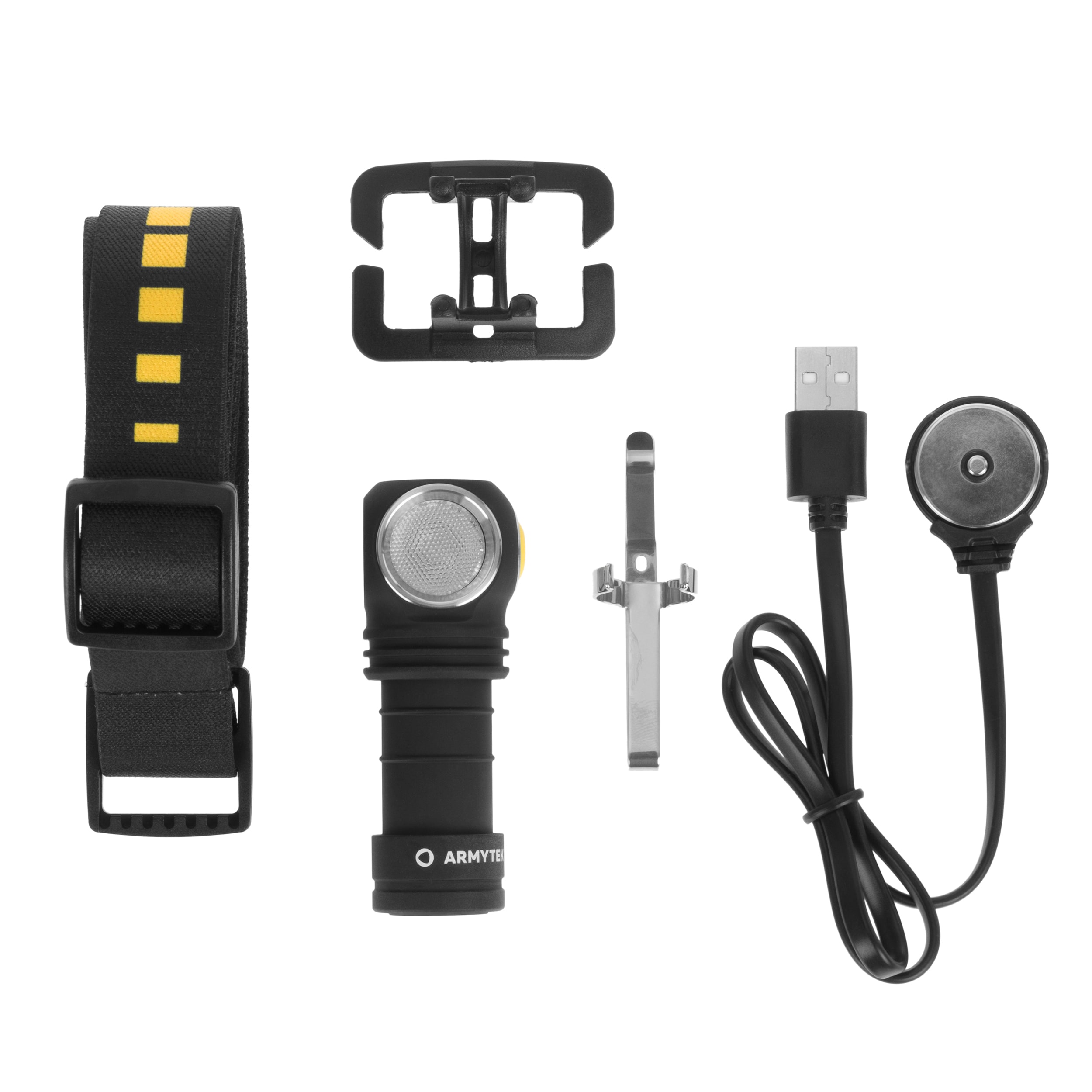 Armytek Wizard C1 Pro Magnet USB Yellow PCB Headlamp and Angled Flashlight - 930 lumens