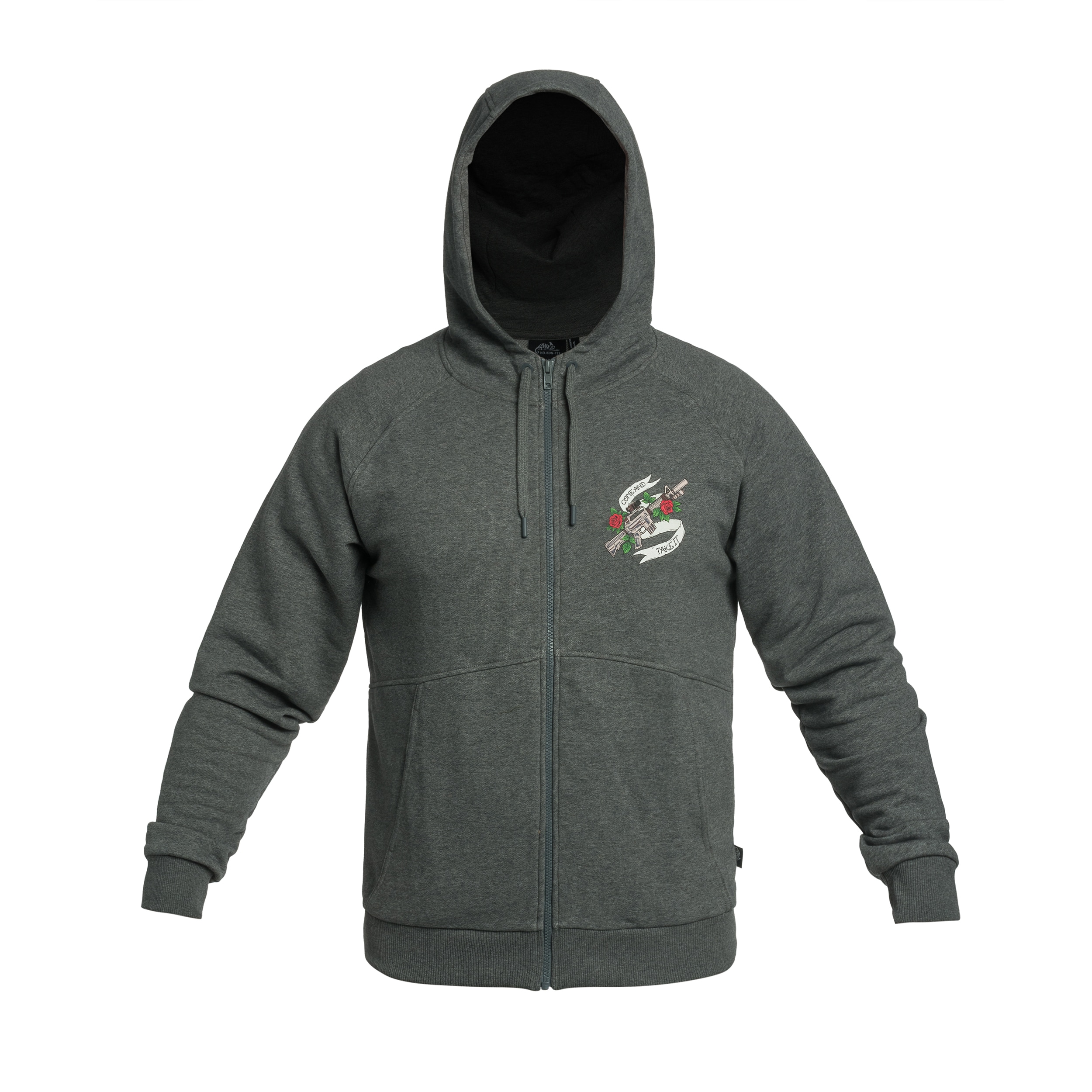 Helikon-Tex Full-Zip Come And Take It Hoodie - Mid Grey Melange