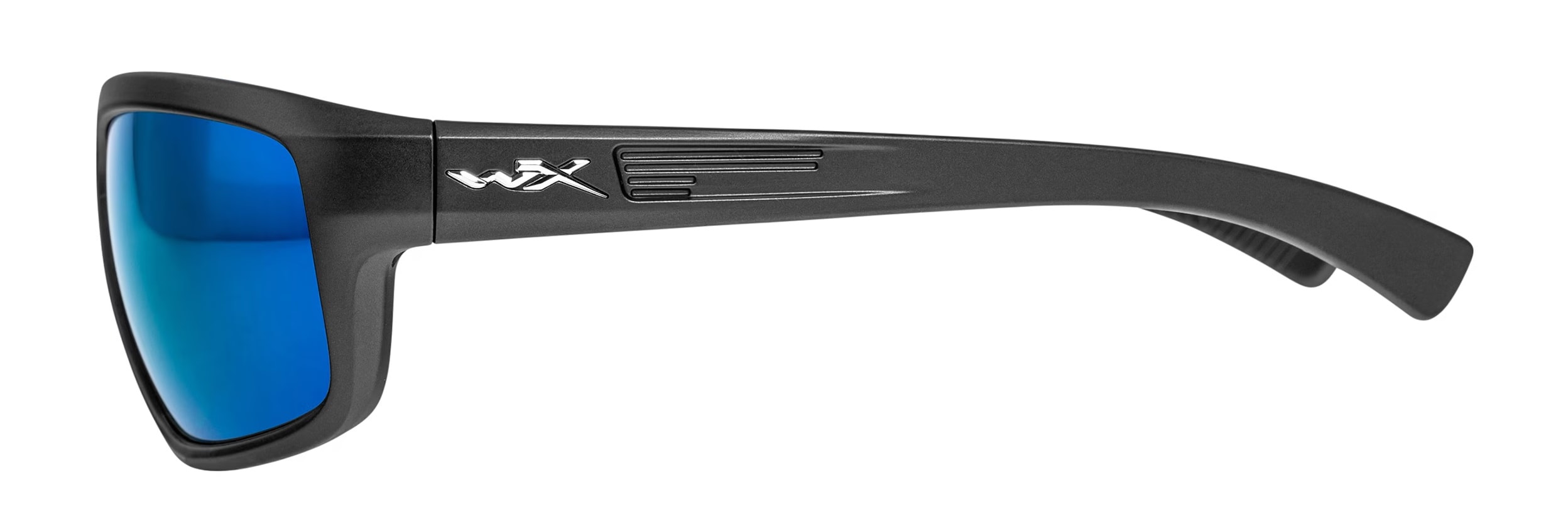 Wiley X Contend Tactical Glasses - Captivate Polarized Blue Mirror/Matte Graphite + Anti-Fog Cleaner Kit - set