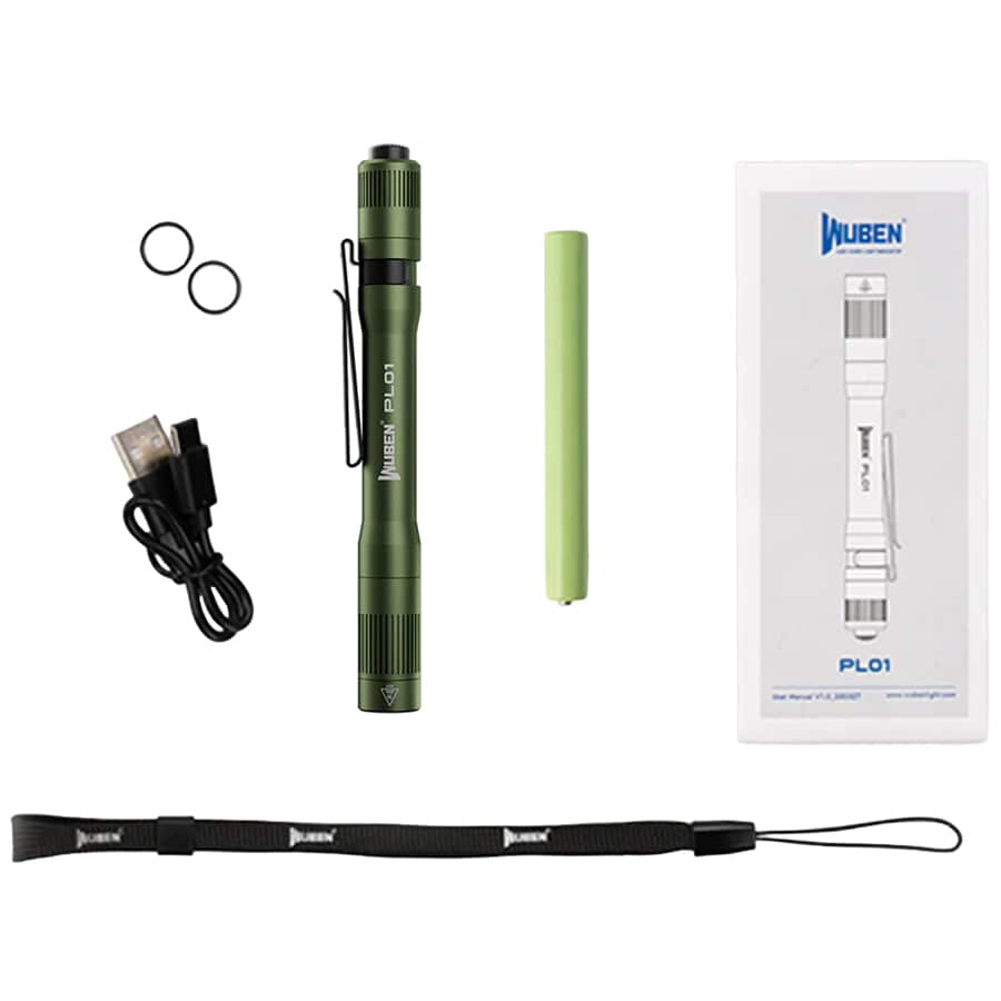 Wuben PL01 Flashlight Black 650 lumens - Army Green
