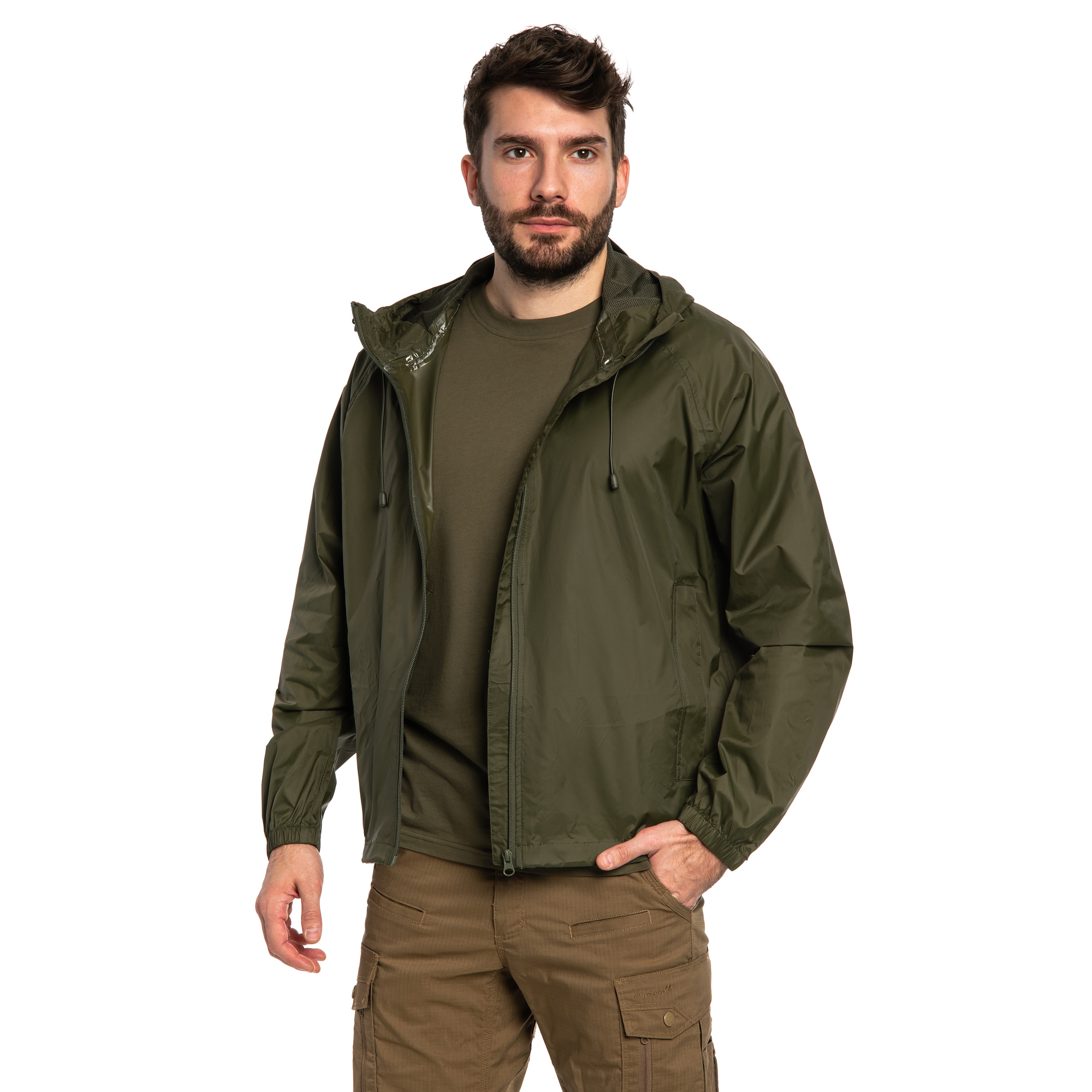 Mil-Tec Wet Weather Jacket Quickpack Jacket - Olive Drab