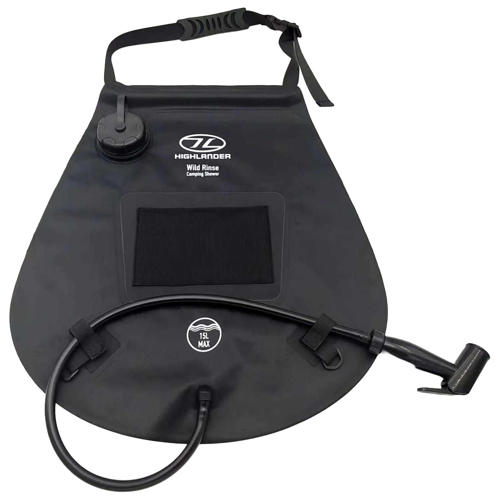 Highlander Outdoor Wild Rinse Camping Solar Travel Shower 15 l - Black