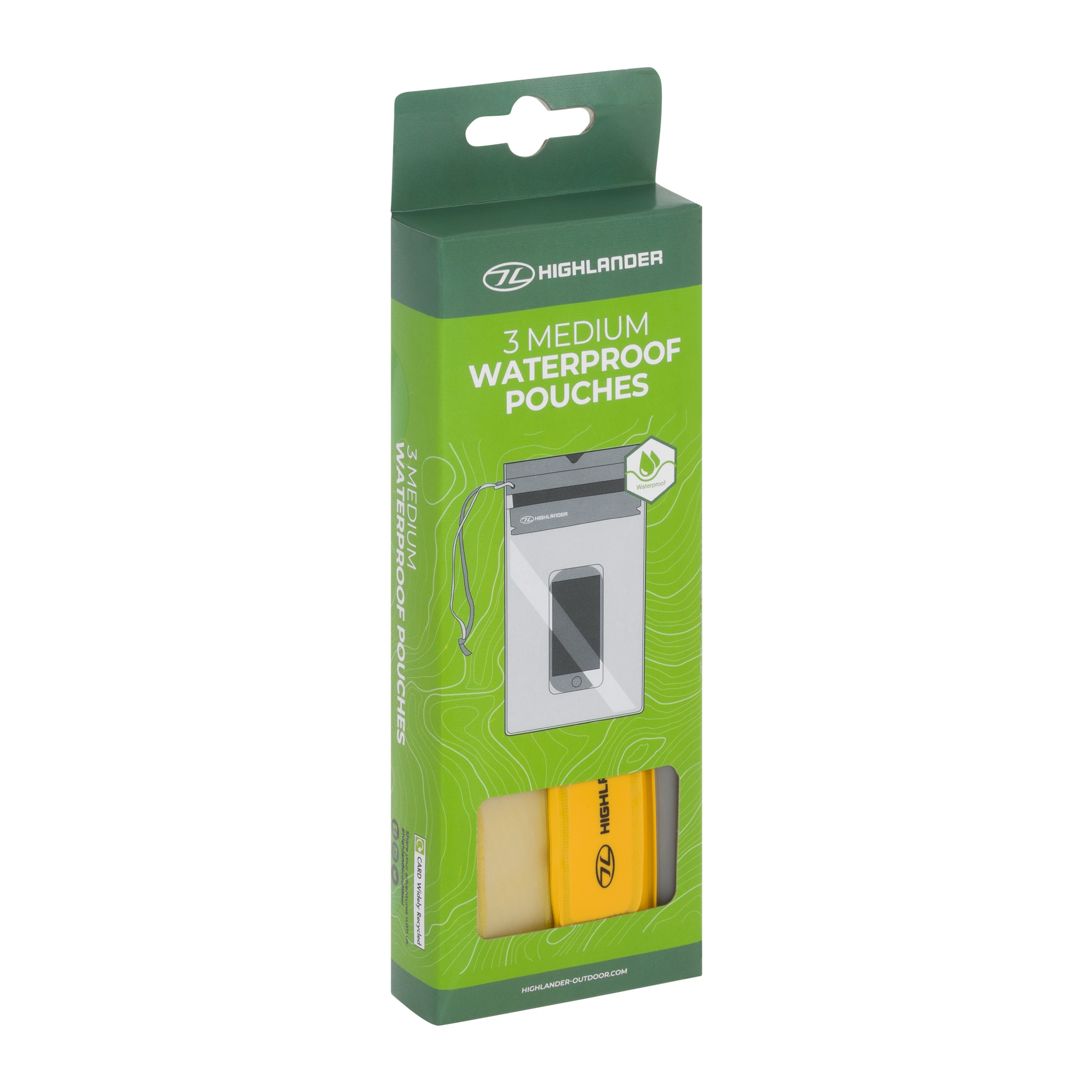 Highlander Outdoor PVC Pouch Medium Waterproof Pouch Yellow - 3 pcs.