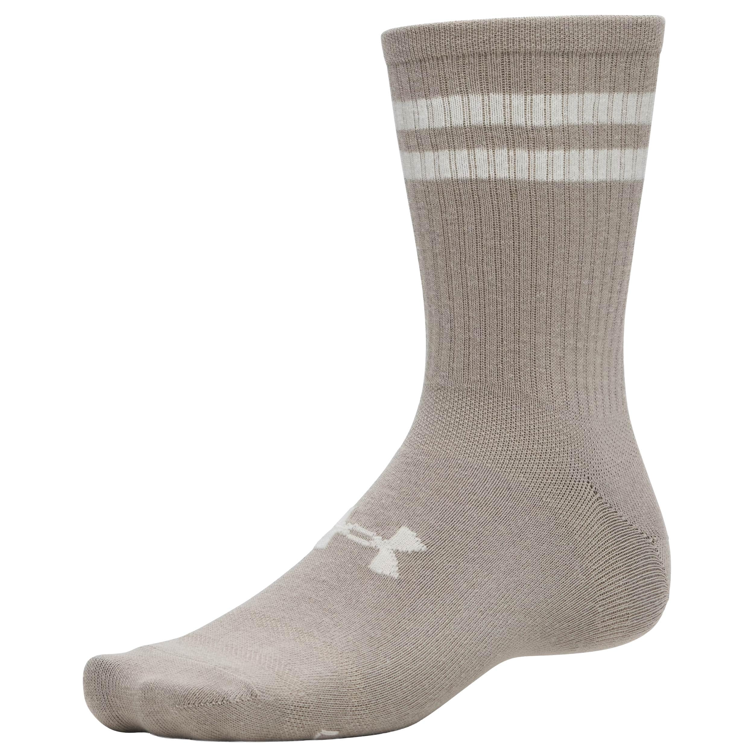 Under Armour Essential Crew Socks Timberwolf Taupe / Stone - 6 pairs