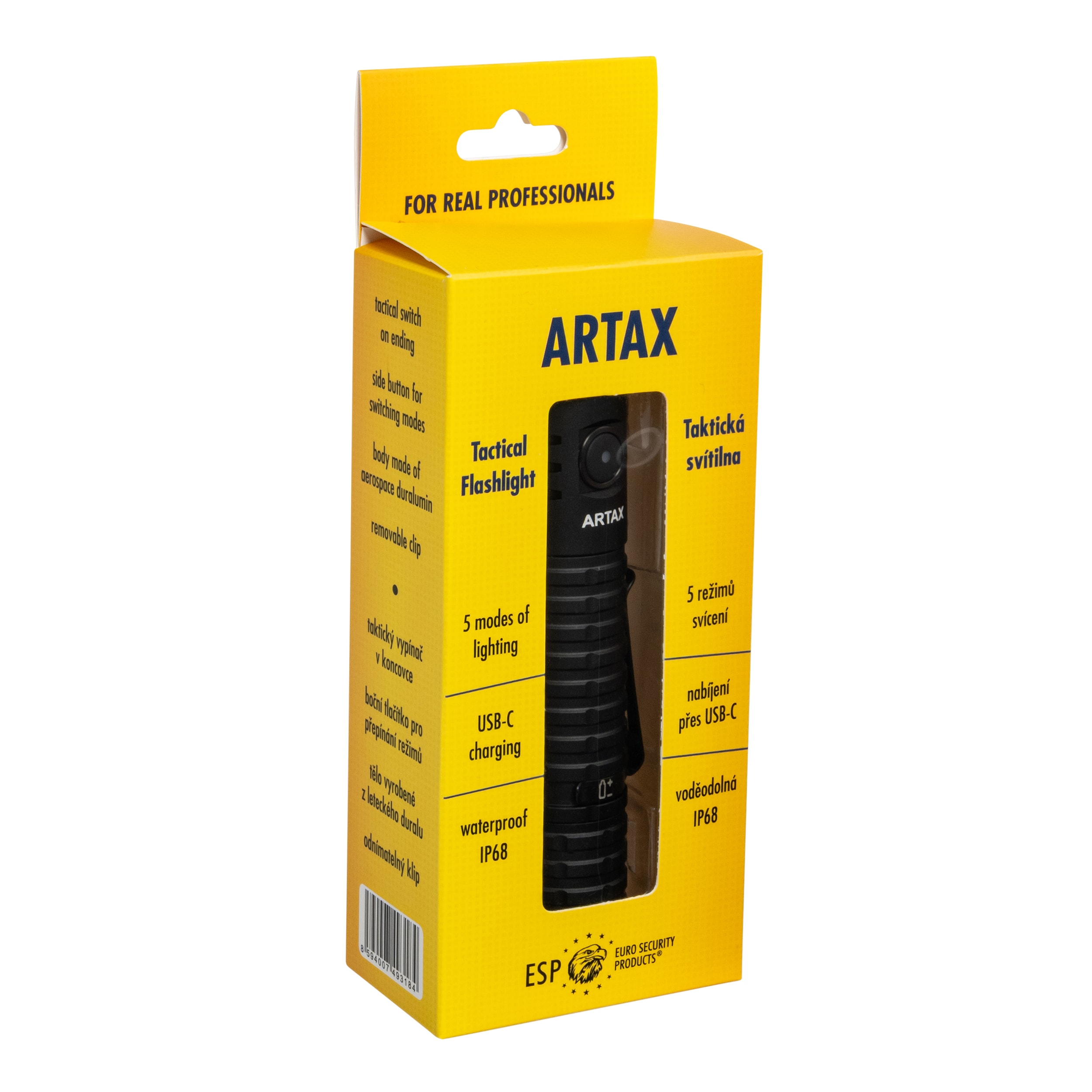 ESP Artax Tactical Flashlight Black - 1900 lumens