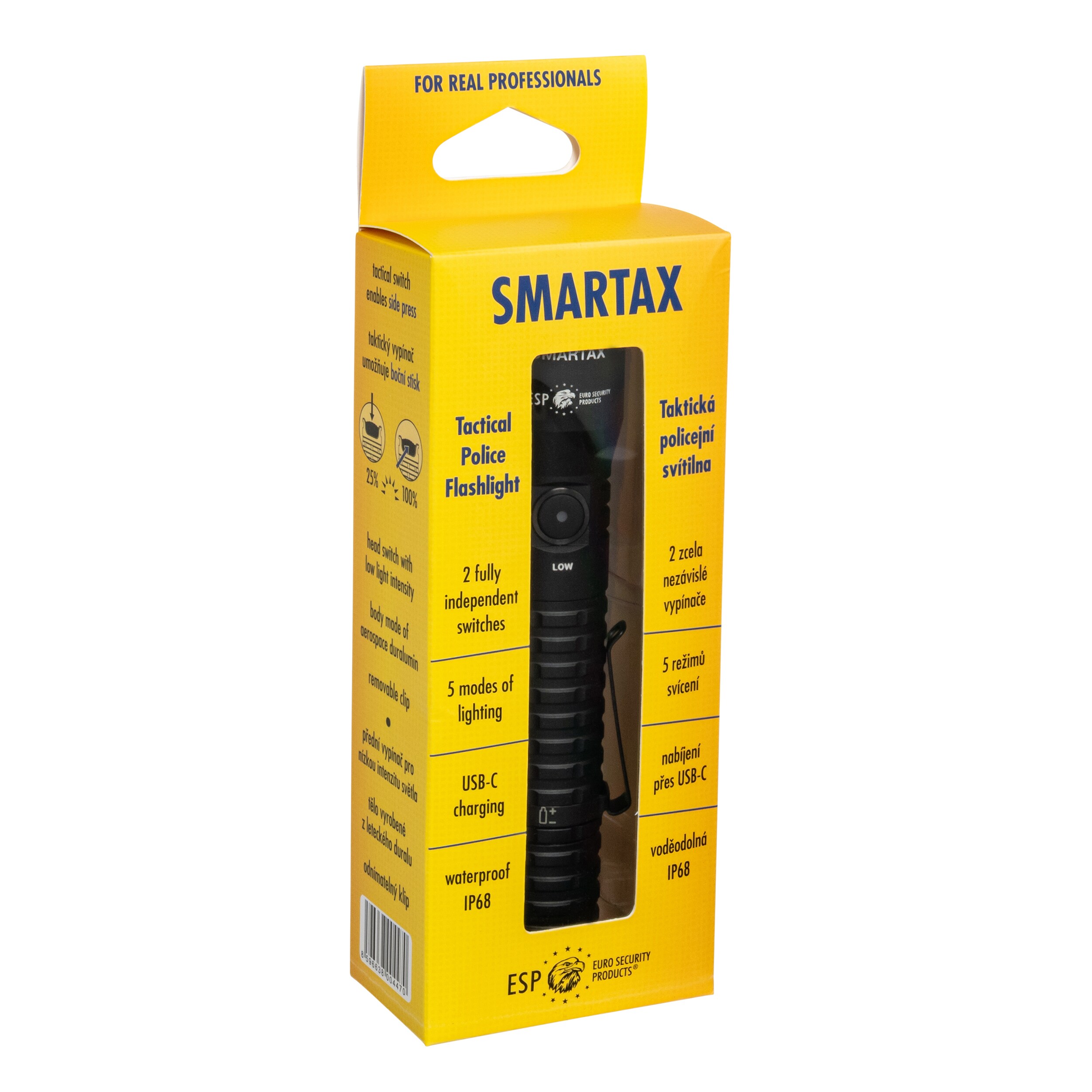 ESP Smartax Tactical Flashlight Black - 1800 lumens