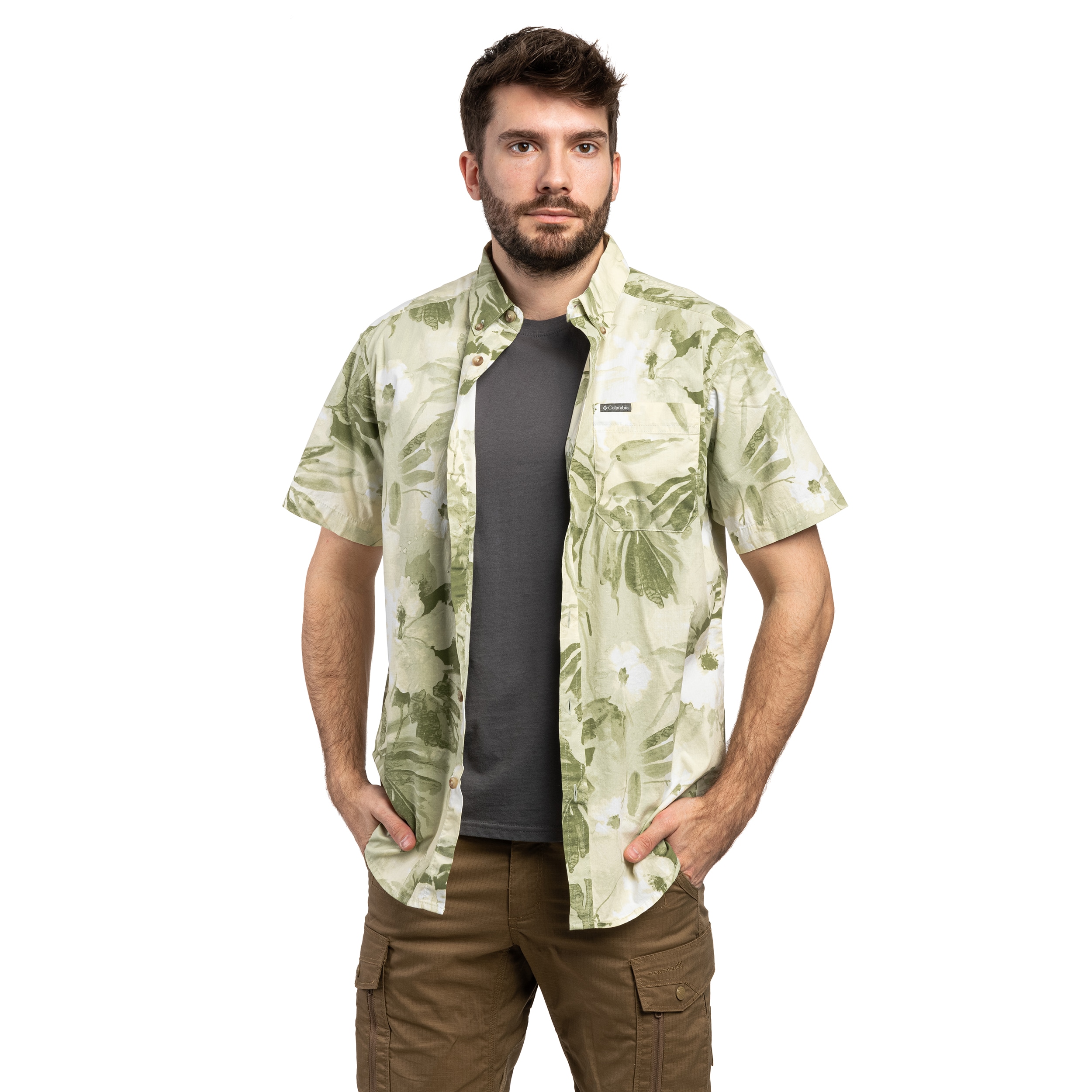 Columbia Rapid Rivers Printed Short Sleeve Shirt - Safari/Flowerblur